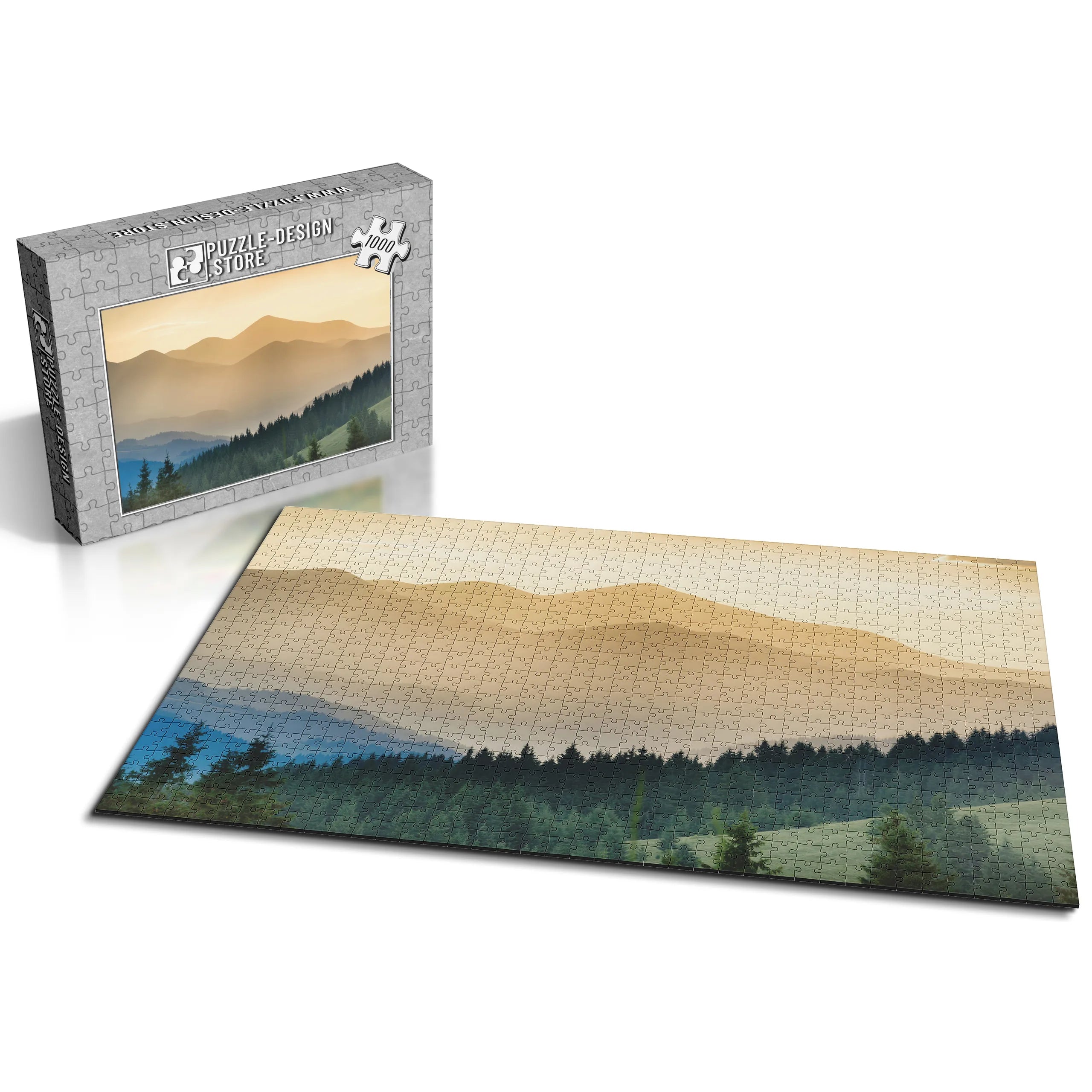 Silhouettes de montagnes brumeuses