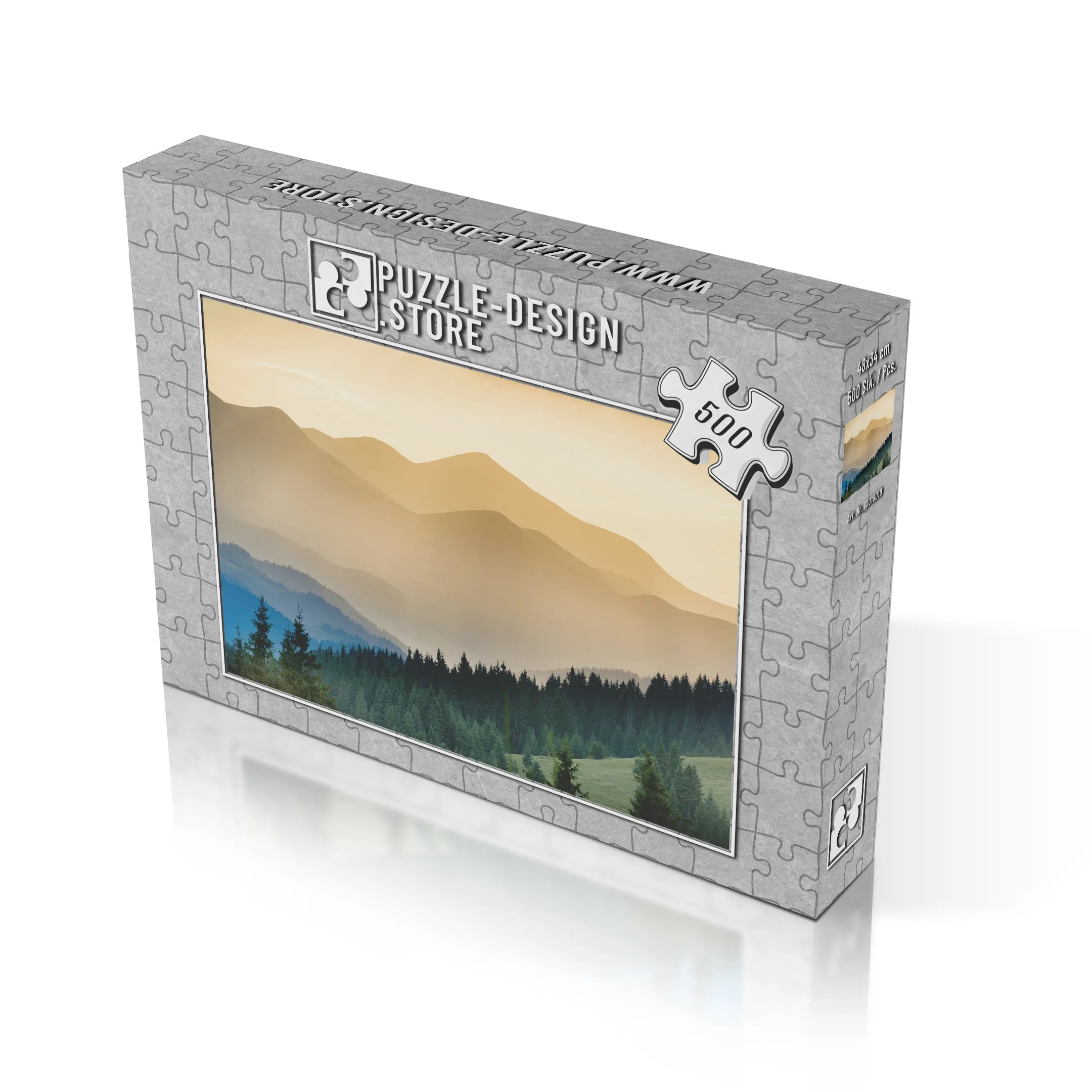 Neblige Bergsilhouetten