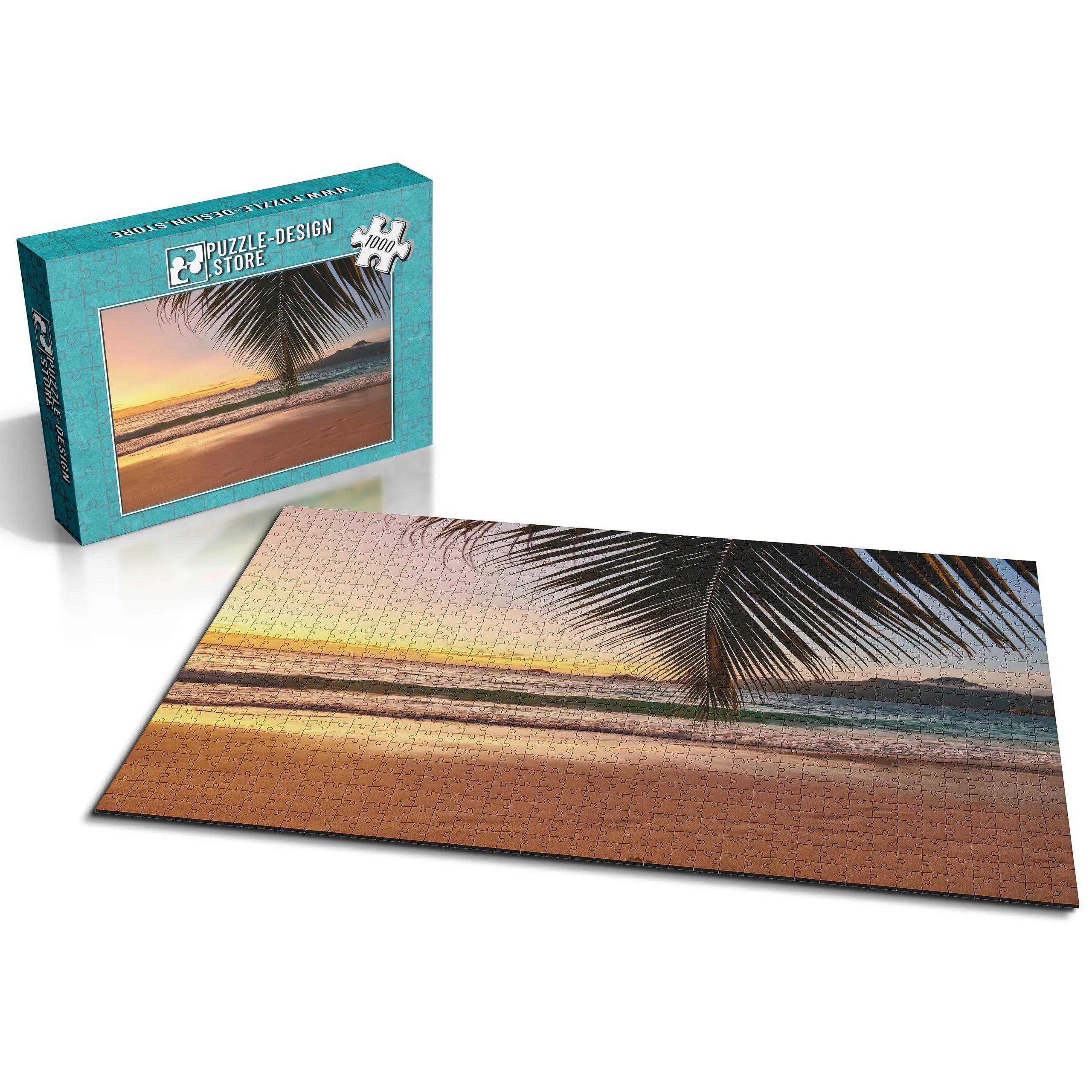 Sonnenuntergang unter Palmen