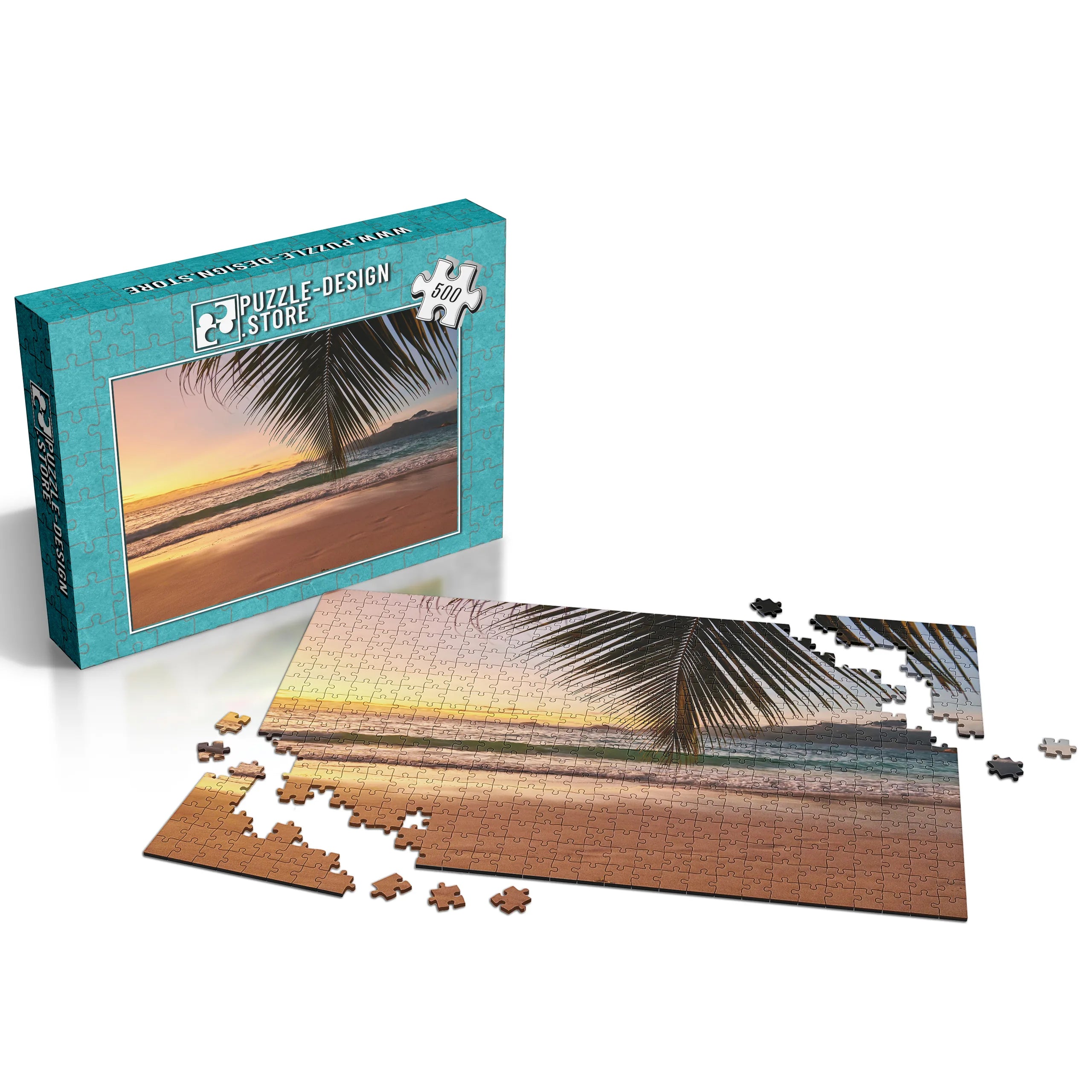 Sonnenuntergang unter Palmen