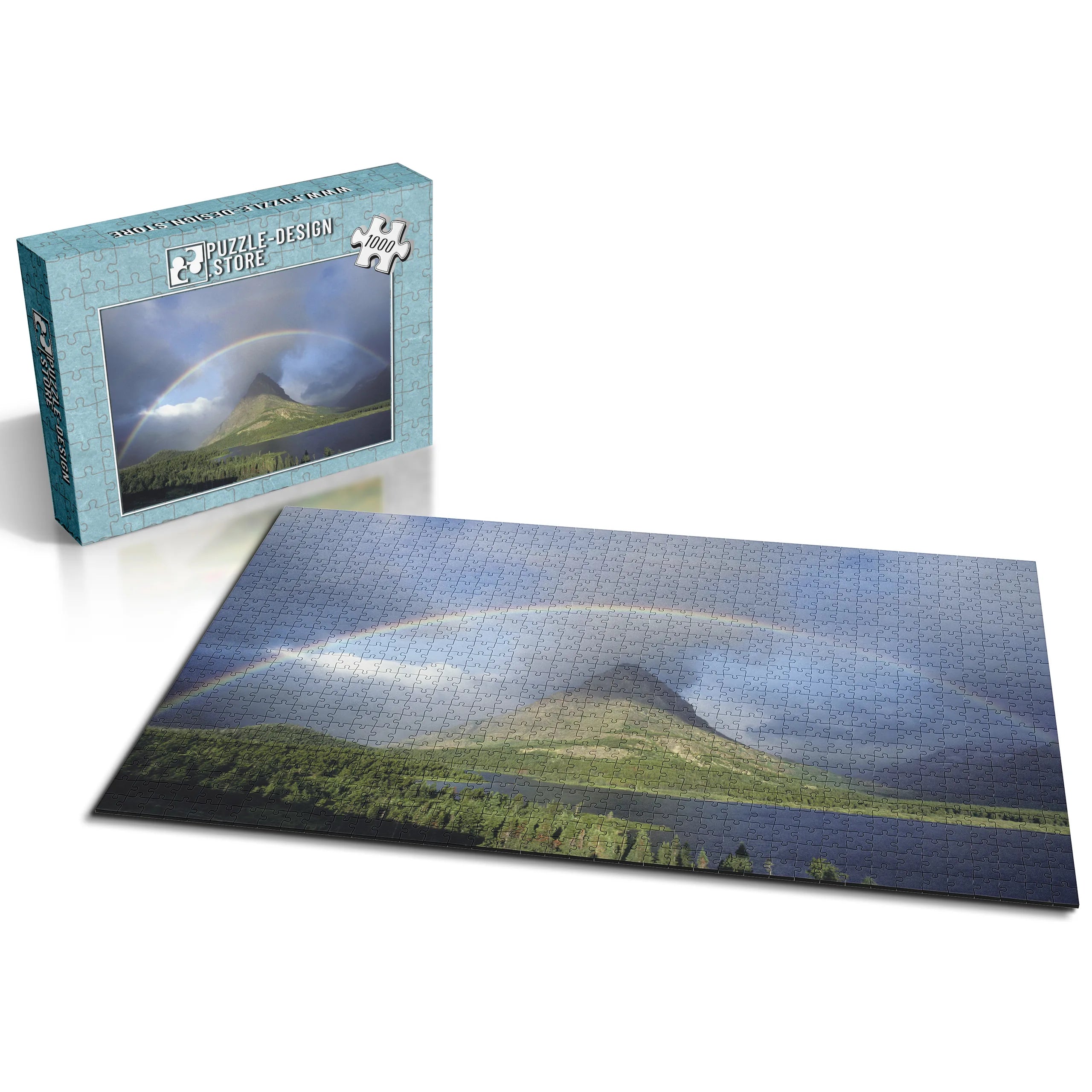 Regenbogen über Berg