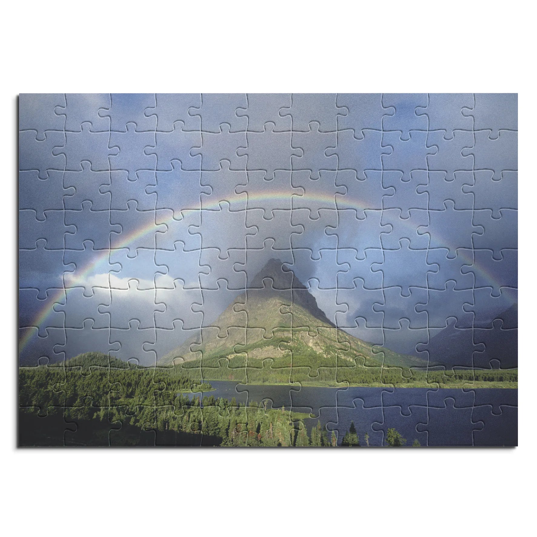 Regenbogen über Berg