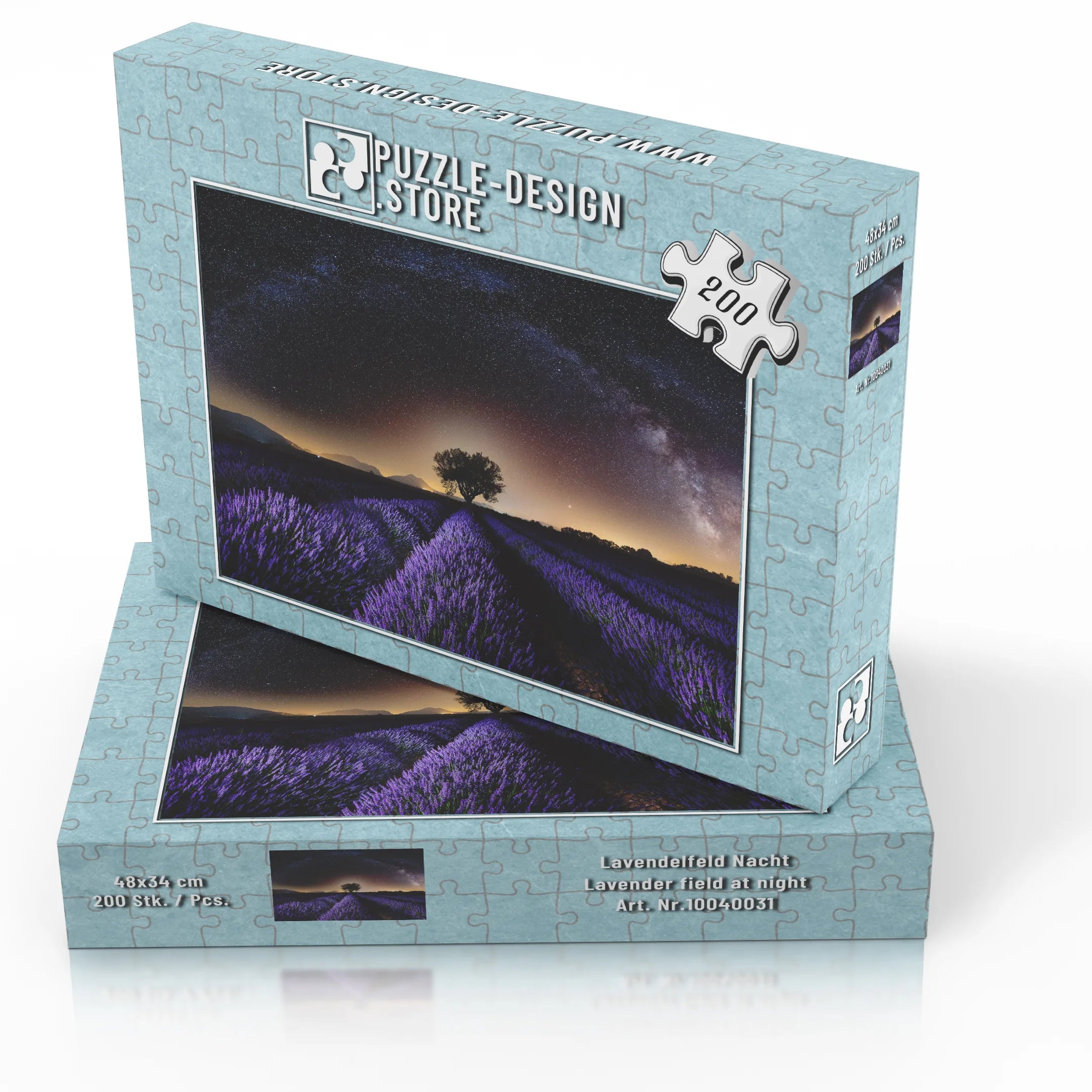 Champ de lavande la nuit