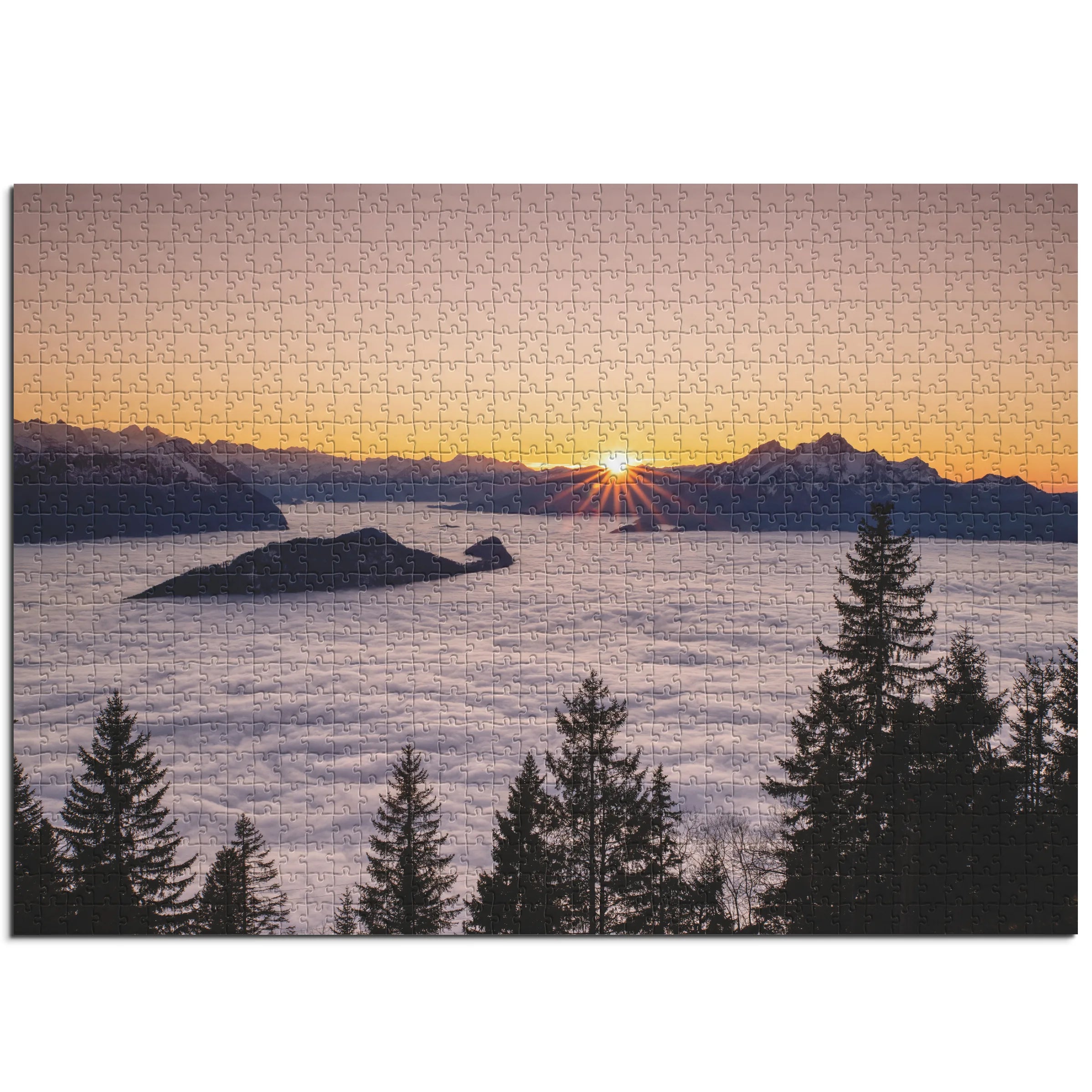 Sonnenaufgang Alpenmeer