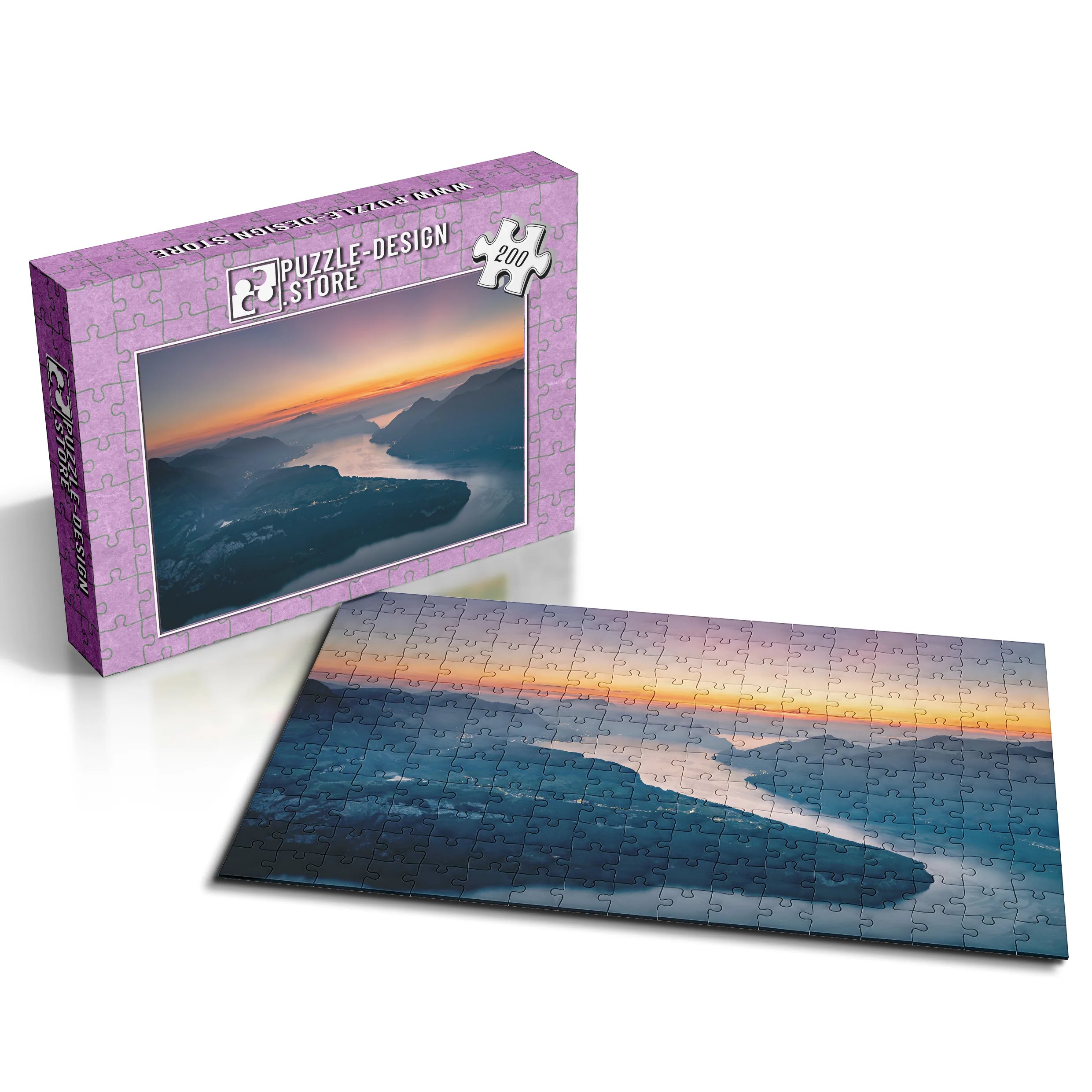 Fjordblick bei Sonnenuntergang