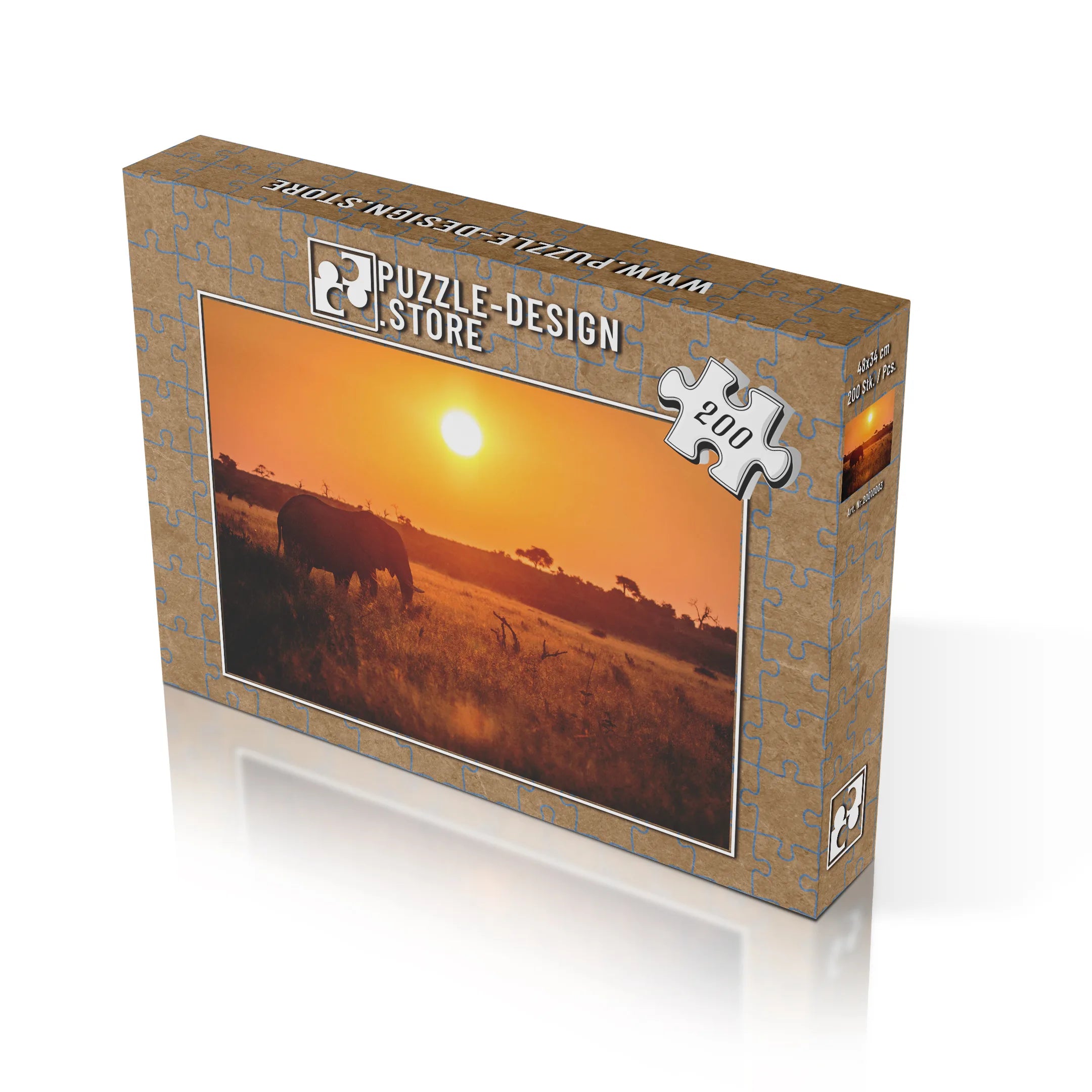 Elefant bei Sonnenuntergang