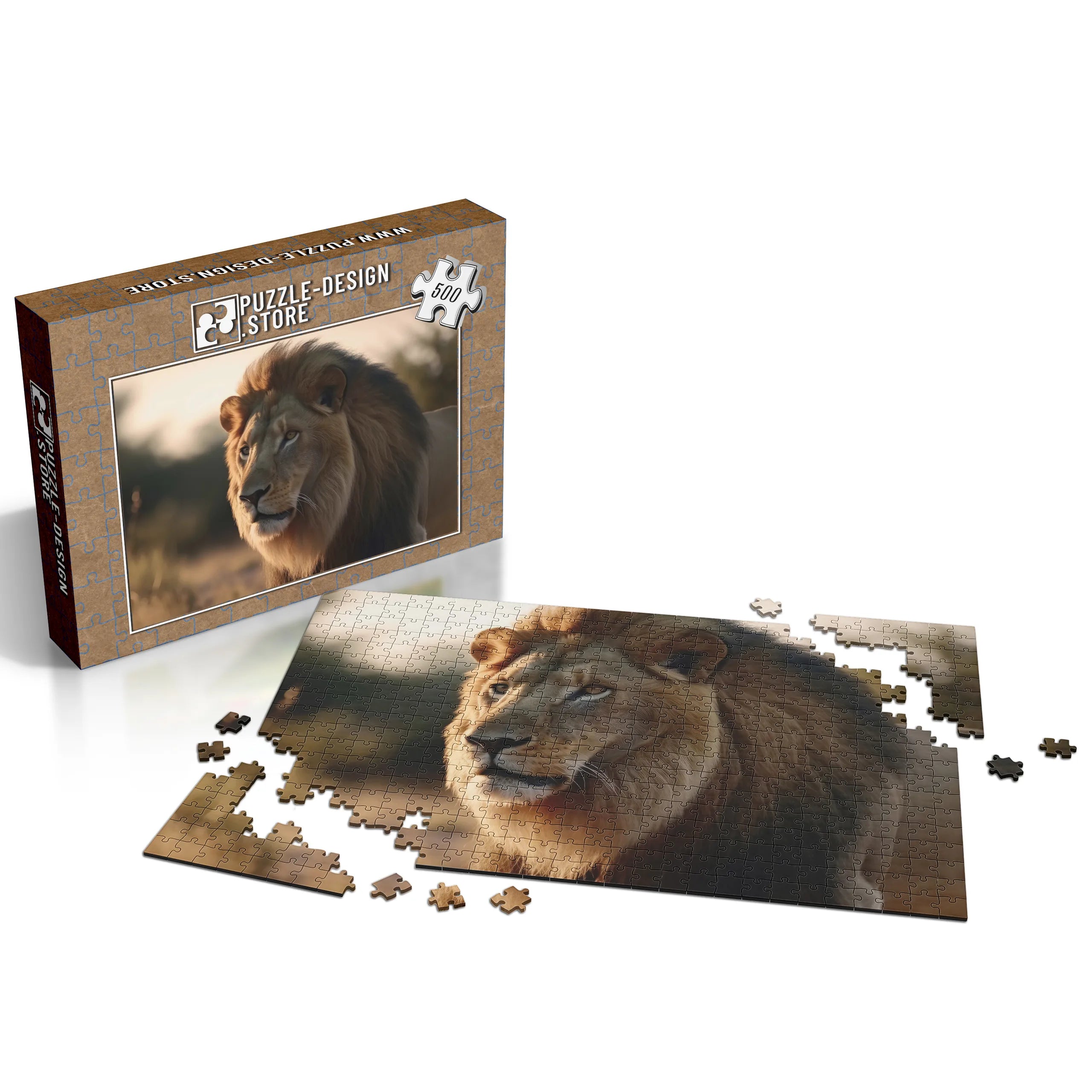 Lion dans la lumière du soir