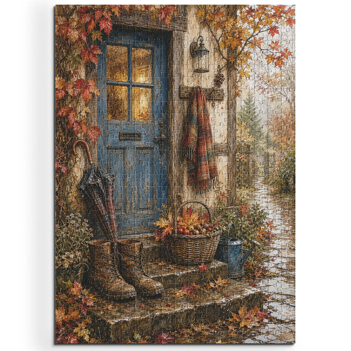 Herbsttag an der Gartentür – Herbstzauber & Halloween – 500 Teile, Ansicht 1