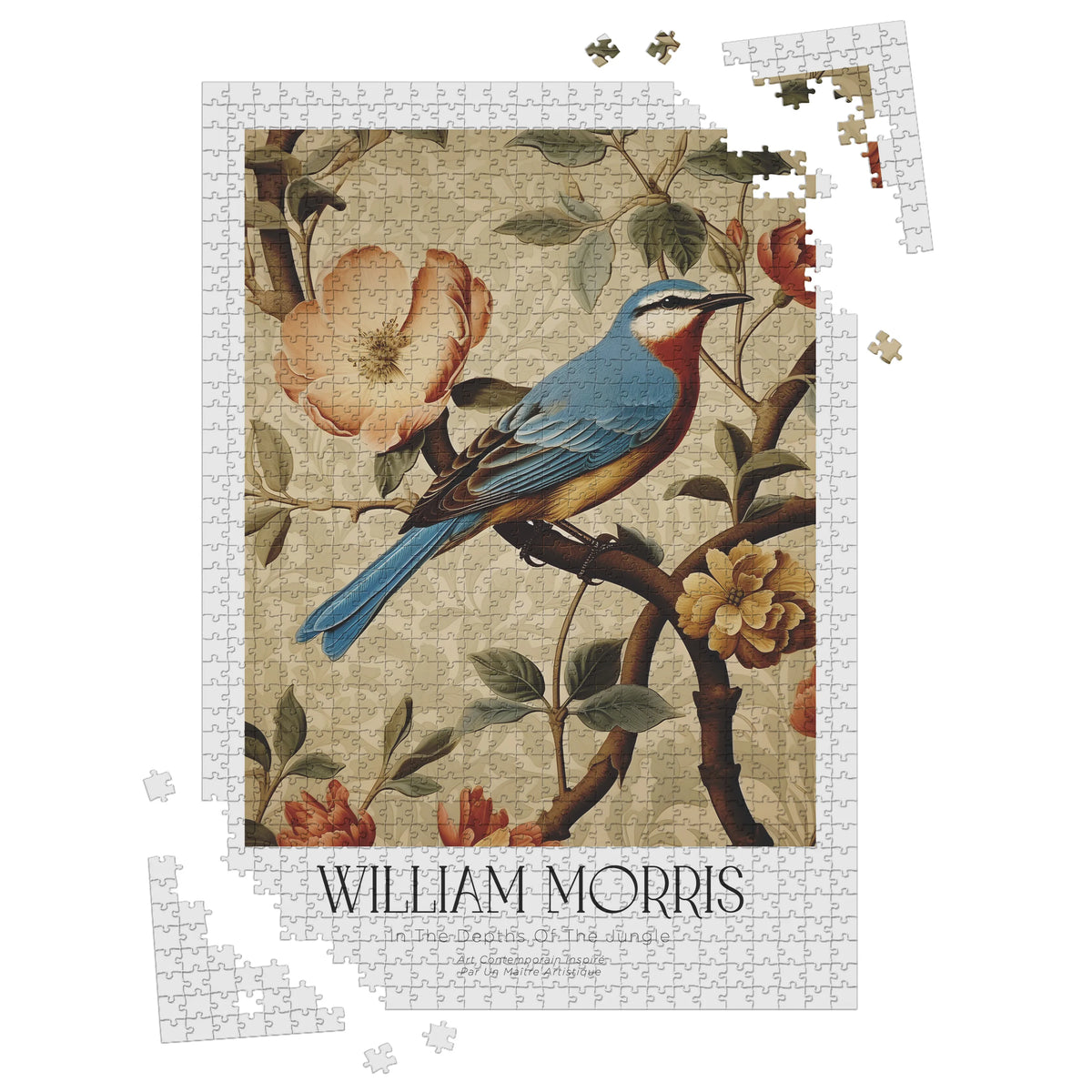 William Morris - Textilblüten in Orange – 1000 Teile – Ansicht 3
