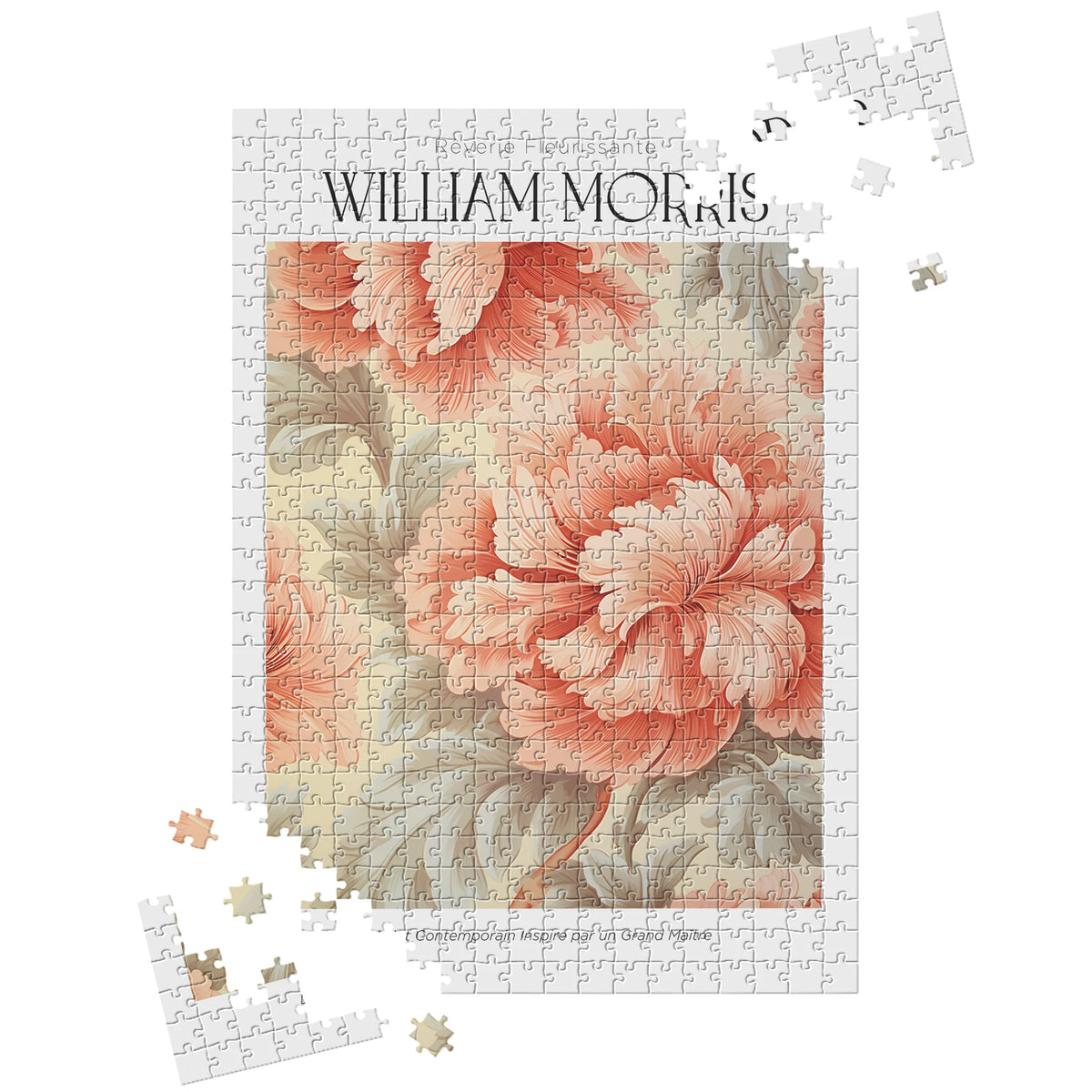 William Morris - Korallenrote Pfingstrosen – 500 Teile – Ansicht 3