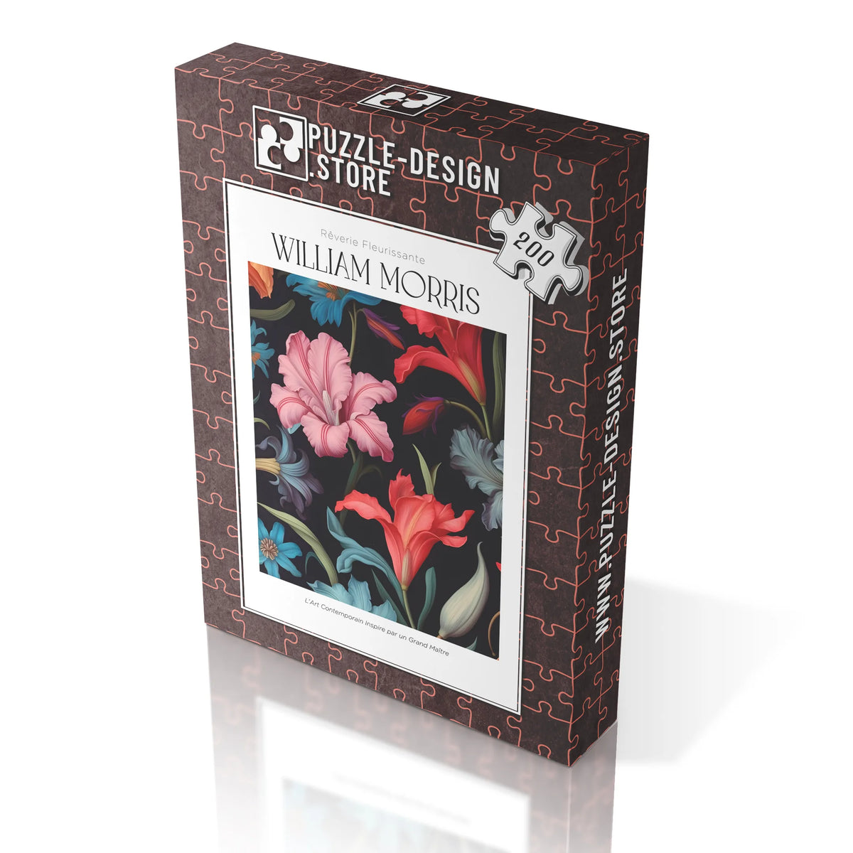 William Morris - Lilien auf schwarzem Grund – 200 Teile – Ansicht 3