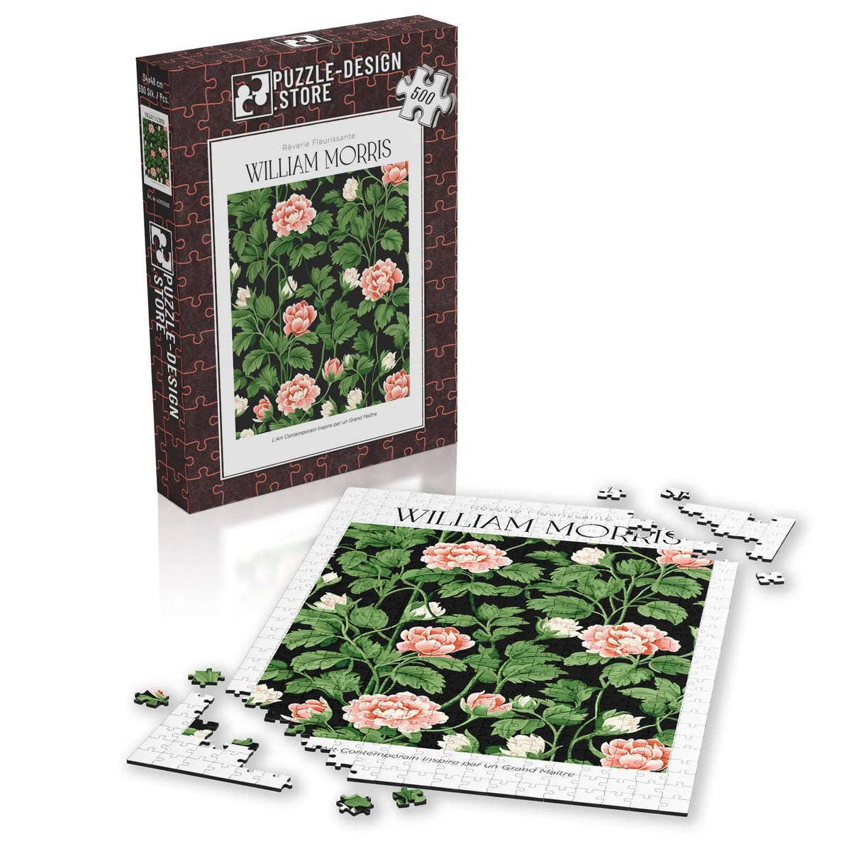 William Morris - Rosa Rosen im grünen Laub – 500 Teile – Ansicht 4