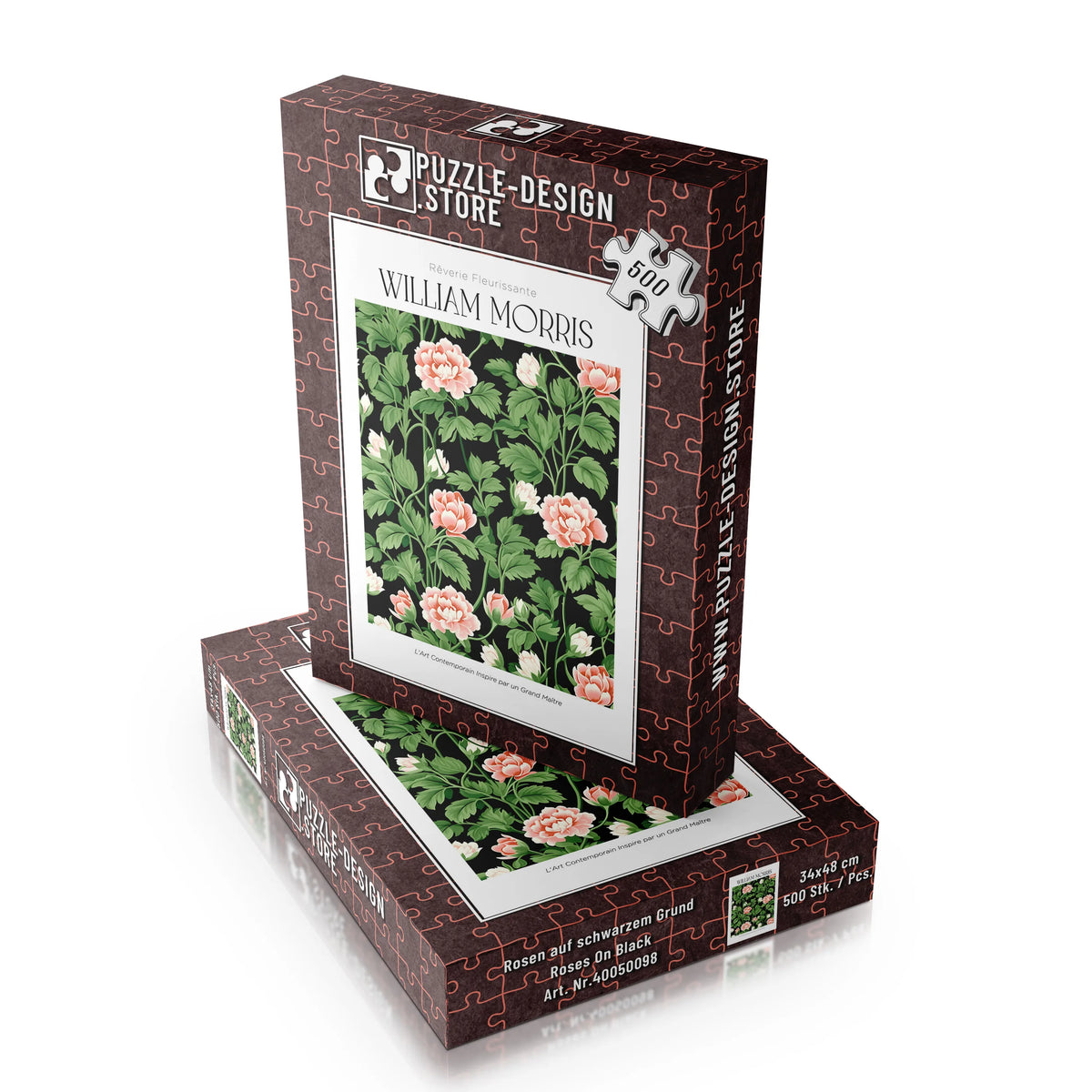 William Morris - Rosa Rosen im grünen Laub – 500 Teile – Ansicht 6