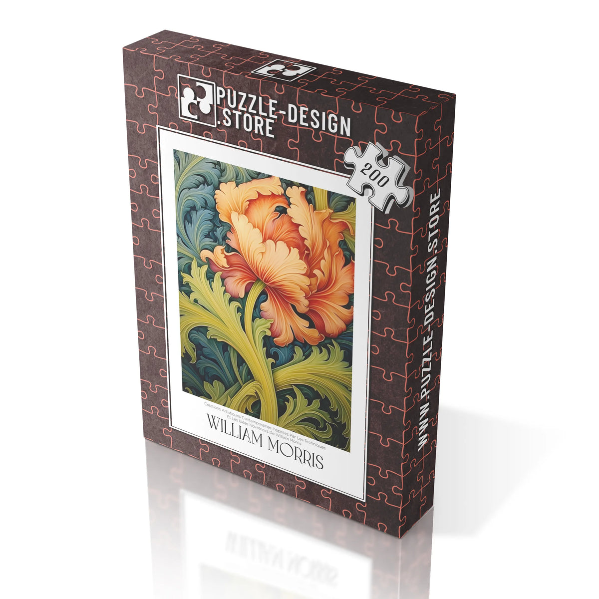 William Morris - Orange Blüte mit geschwungenen Blättern – 200 Teile – Ansicht 3
