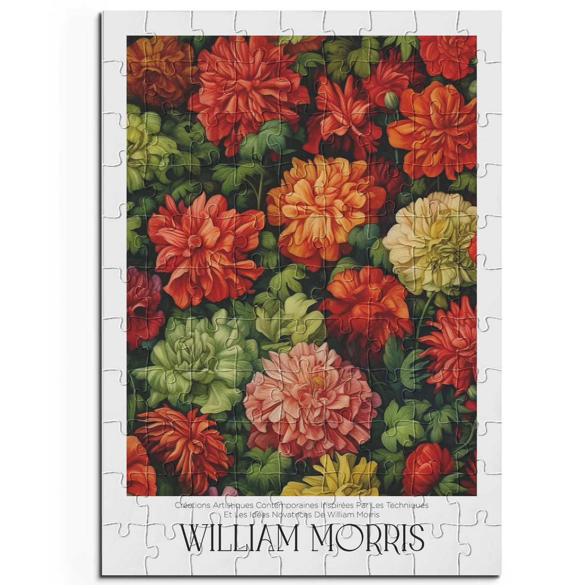 William Morris - Dahlien in Rot und Orange – 100 Teile – Ansicht 1
