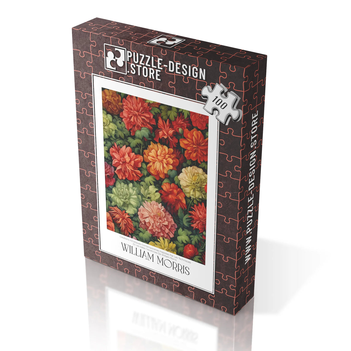 William Morris - Dahlien in Rot und Orange – 100 Teile – Ansicht 3