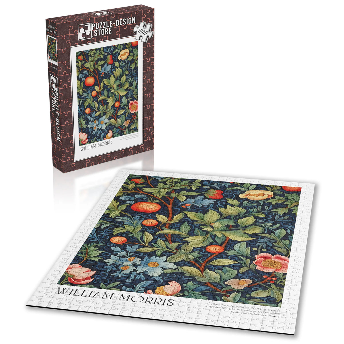 William Morris - Früchte und blaue Blüten im Nachtgarten – 1000 Teile – Ansicht 2