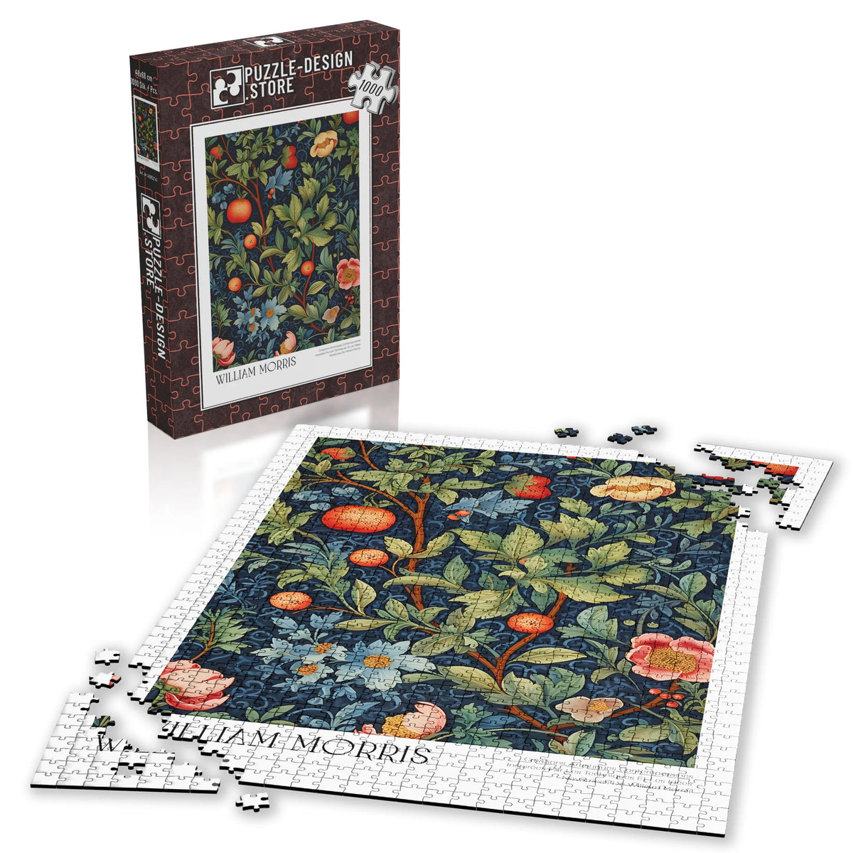 William Morris - Früchte und blaue Blüten im Nachtgarten – 1000 Teile – Ansicht 4