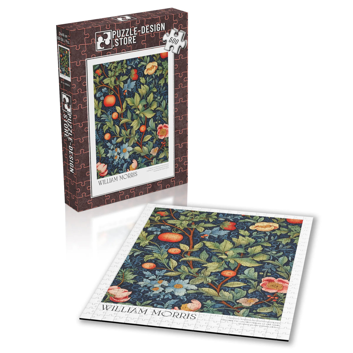 William Morris - Früchte und blaue Blüten im Nachtgarten – 500 Teile – Ansicht 2