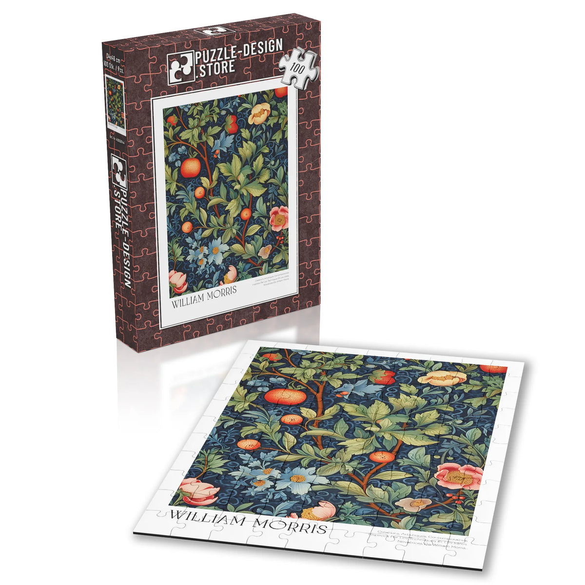 William Morris - Früchte und blaue Blüten im Nachtgarten – 100 Teile – Ansicht 2