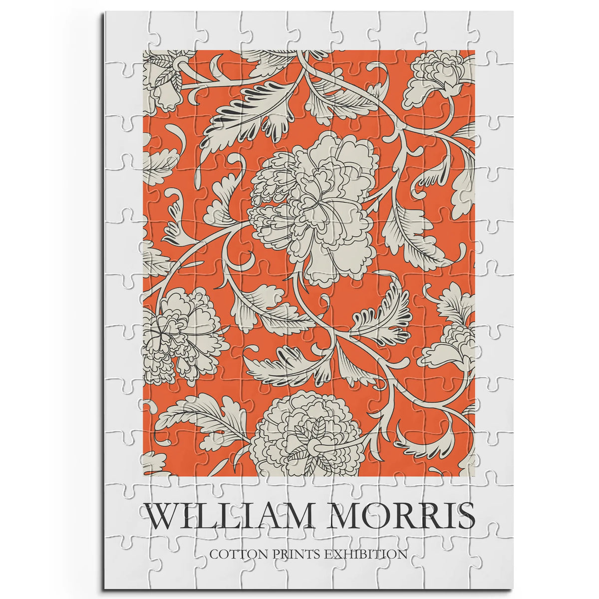 William Morris - Korallenrotes Blütenornament – 100 Teile – Ansicht 1
