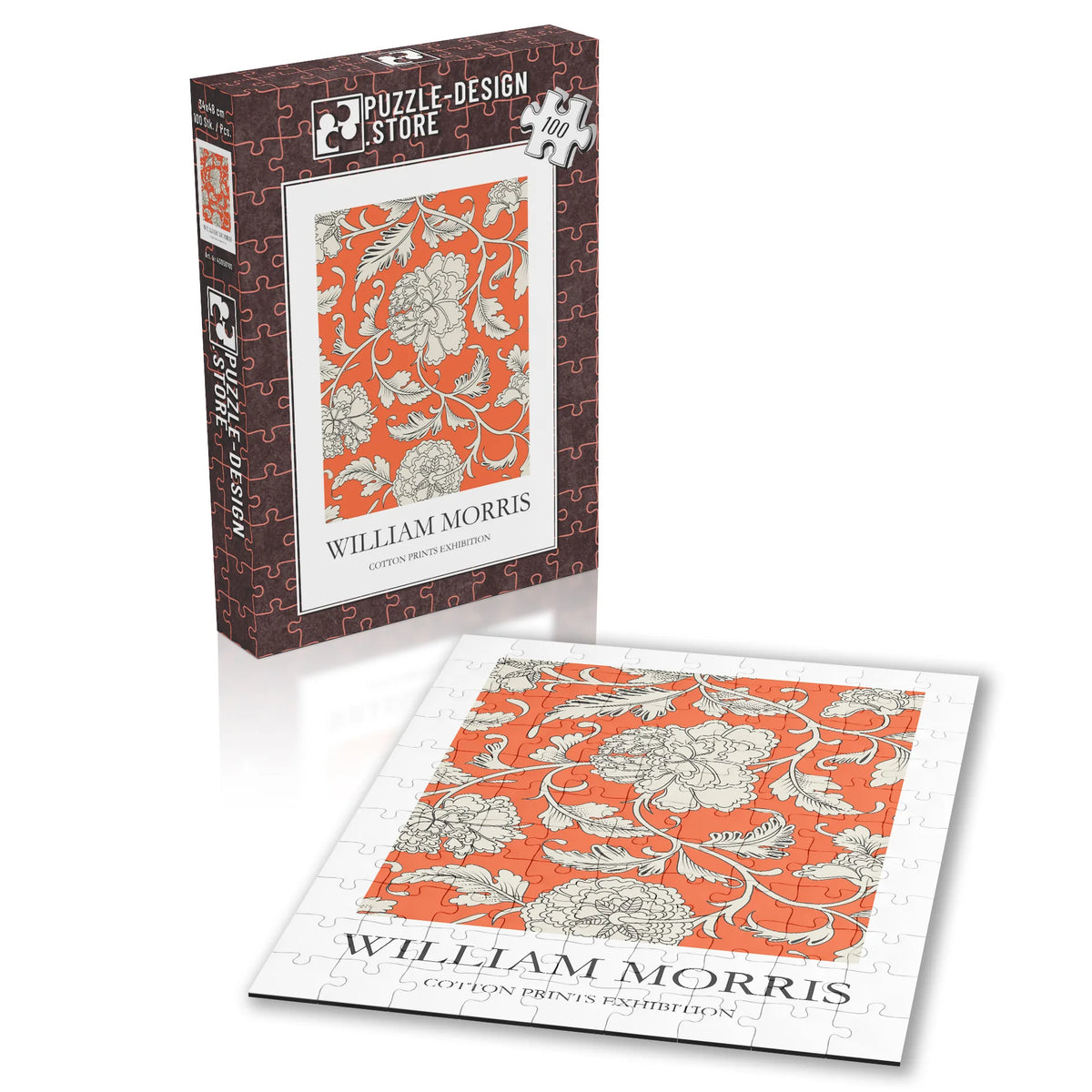 William Morris - Korallenrotes Blütenornament – 100 Teile – Ansicht 2