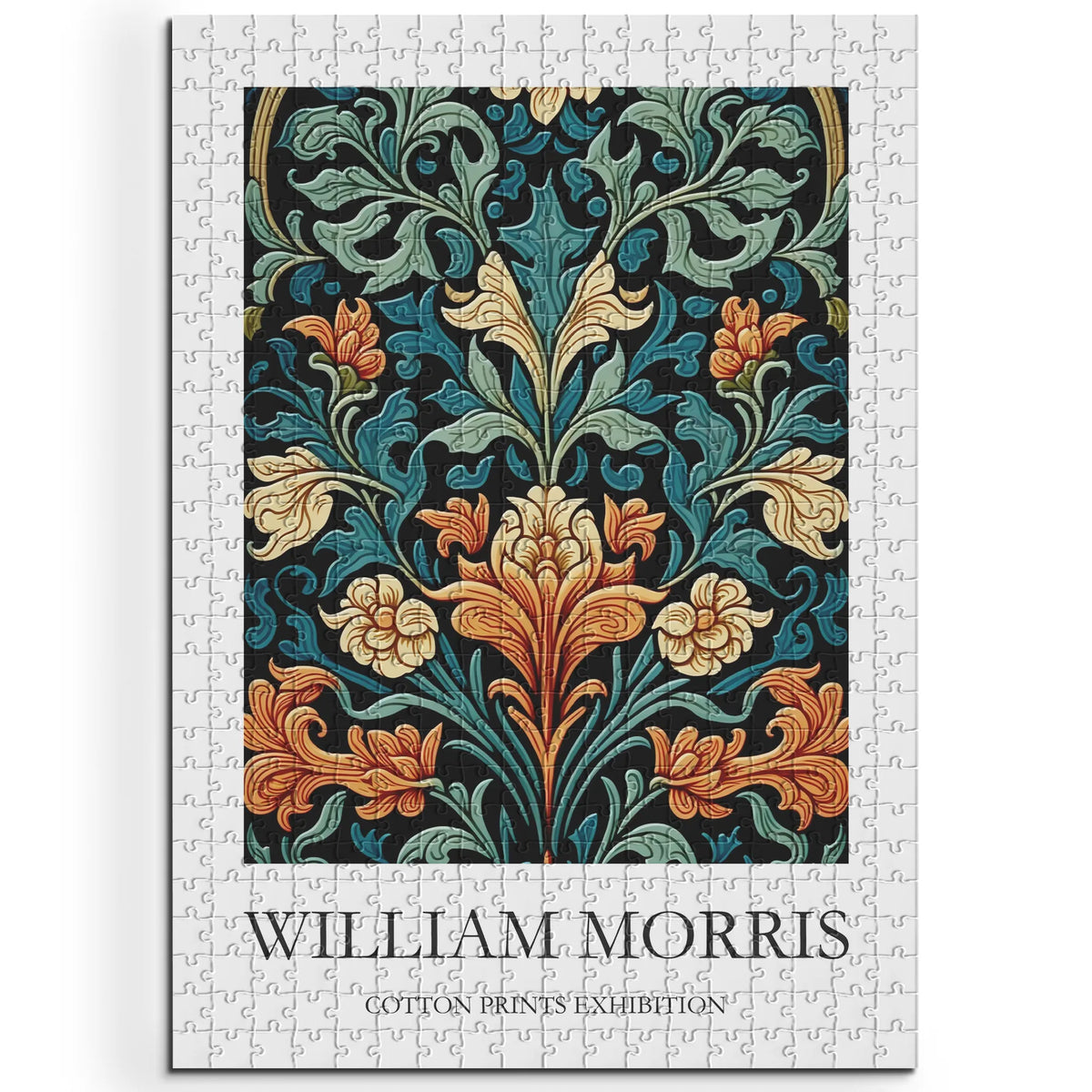 William Morris - Türkisfarbenes Blütenornament – 500 Teile – Ansicht 1