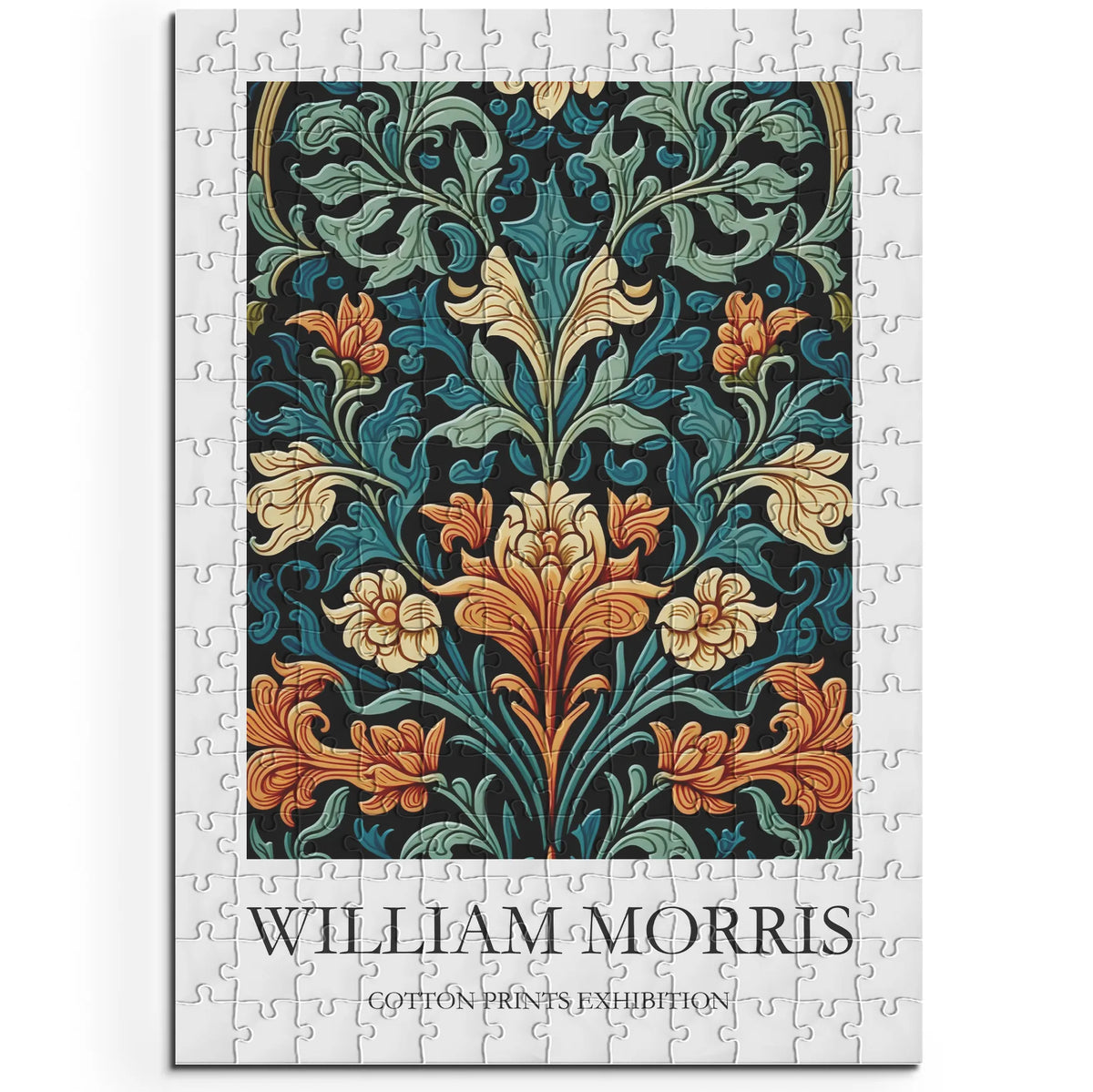 William Morris - Türkisfarbenes Blütenornament – 200 Teile – Ansicht 1