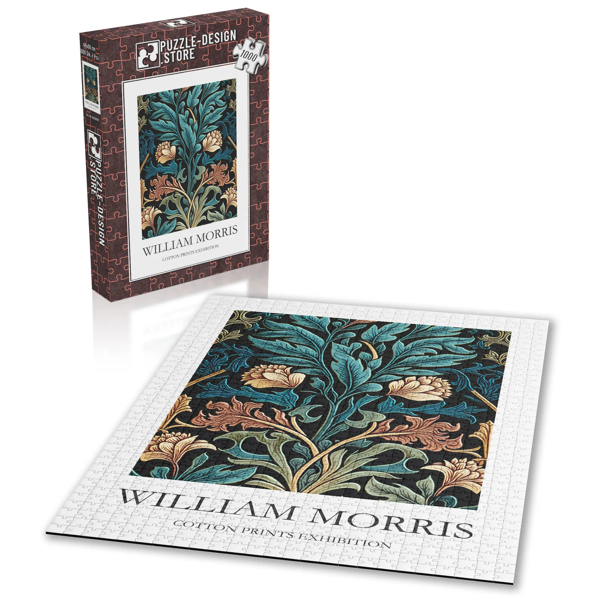 William Morris - Türkisfarbene Ranken und Blüten – 1000 Teile – Ansicht 2