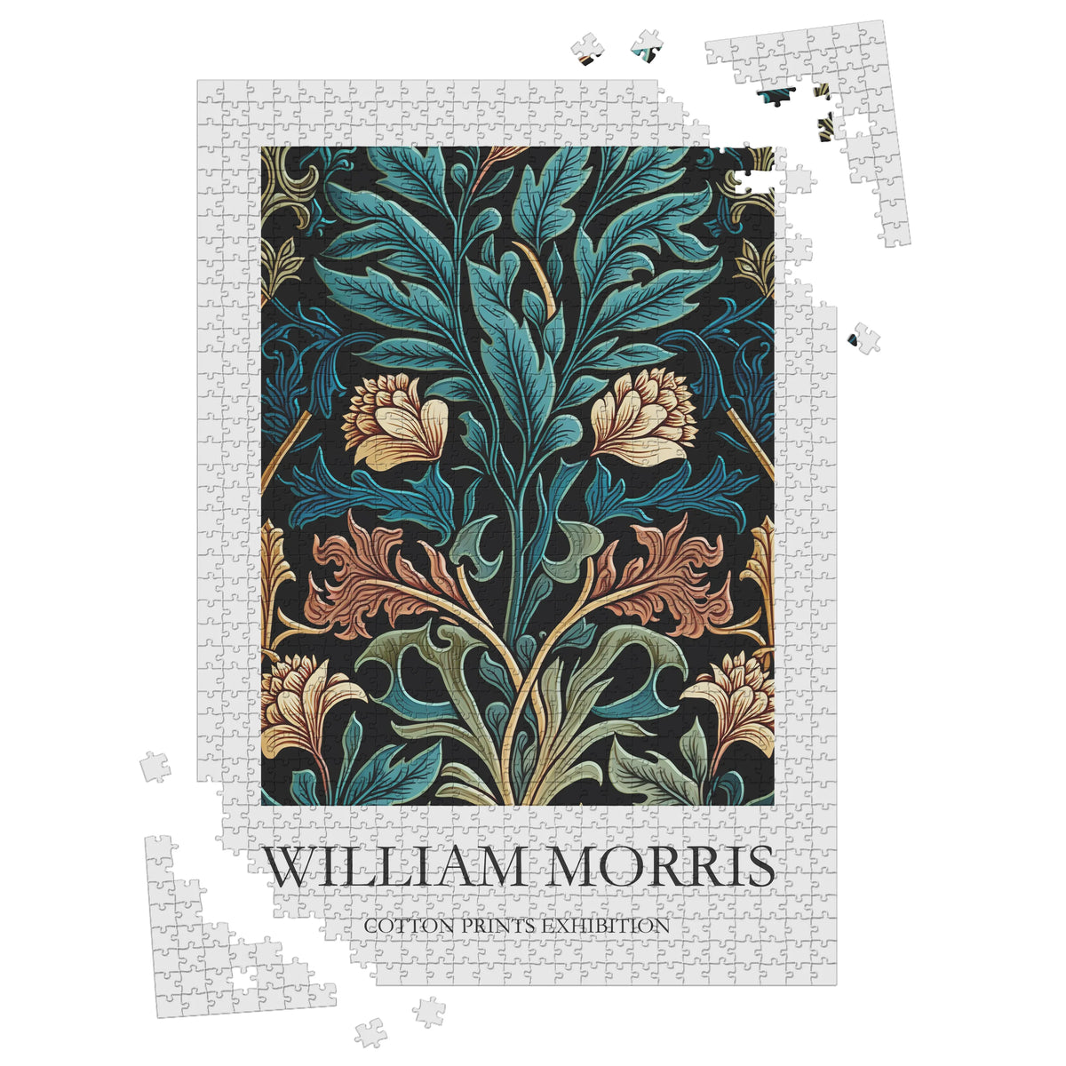 William Morris - Türkisfarbene Ranken und Blüten – 1000 Teile – Ansicht 3