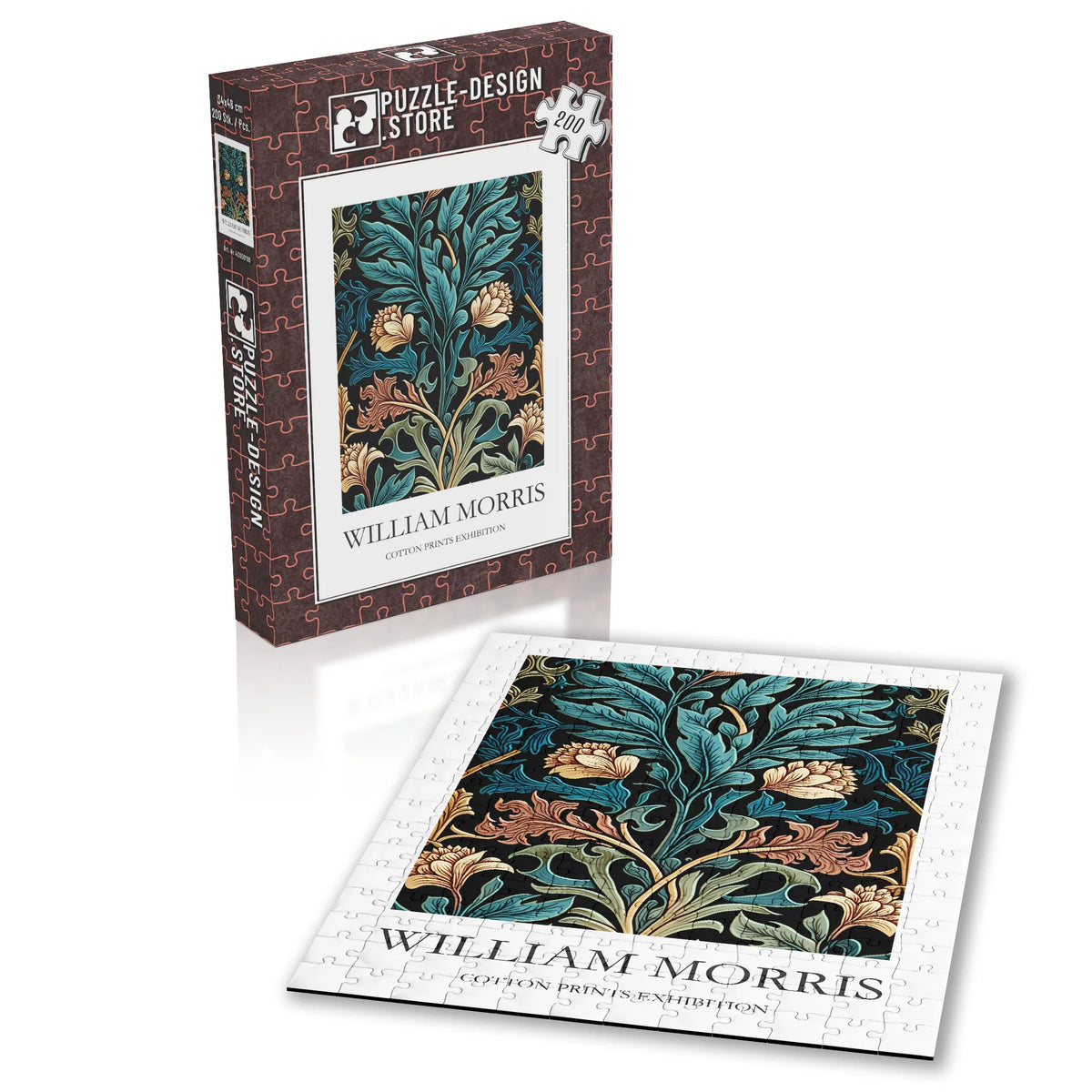 William Morris - Türkisfarbene Ranken und Blüten – 200 Teile – Ansicht 2