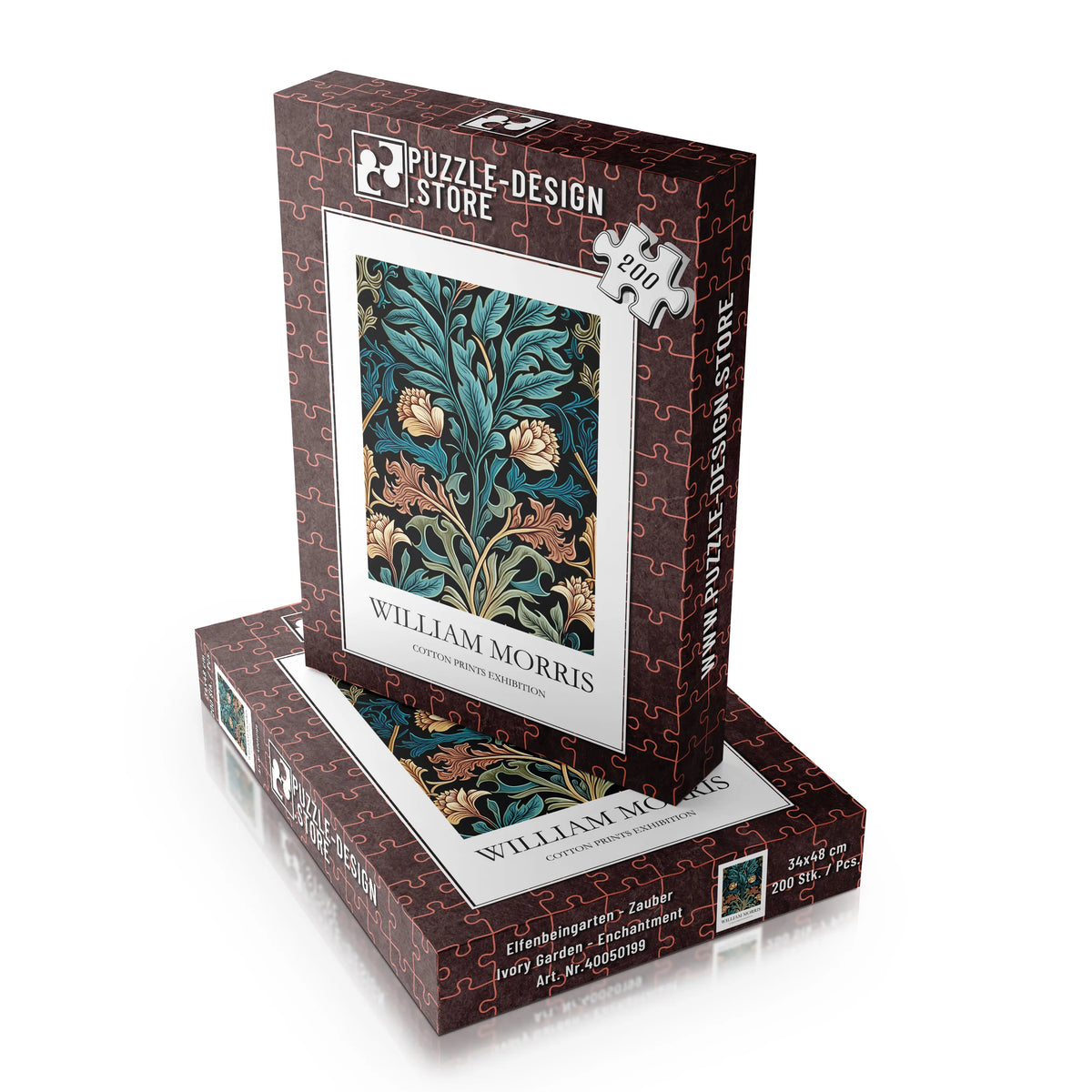 William Morris - Türkisfarbene Ranken und Blüten – 200 Teile – Ansicht 4