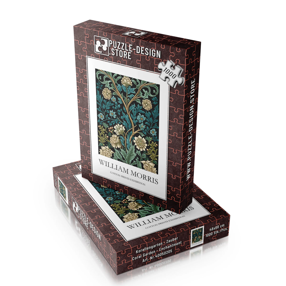 William Morris - Blütenzweige in Türkis und Creme – 1000 Teile – Ansicht 6