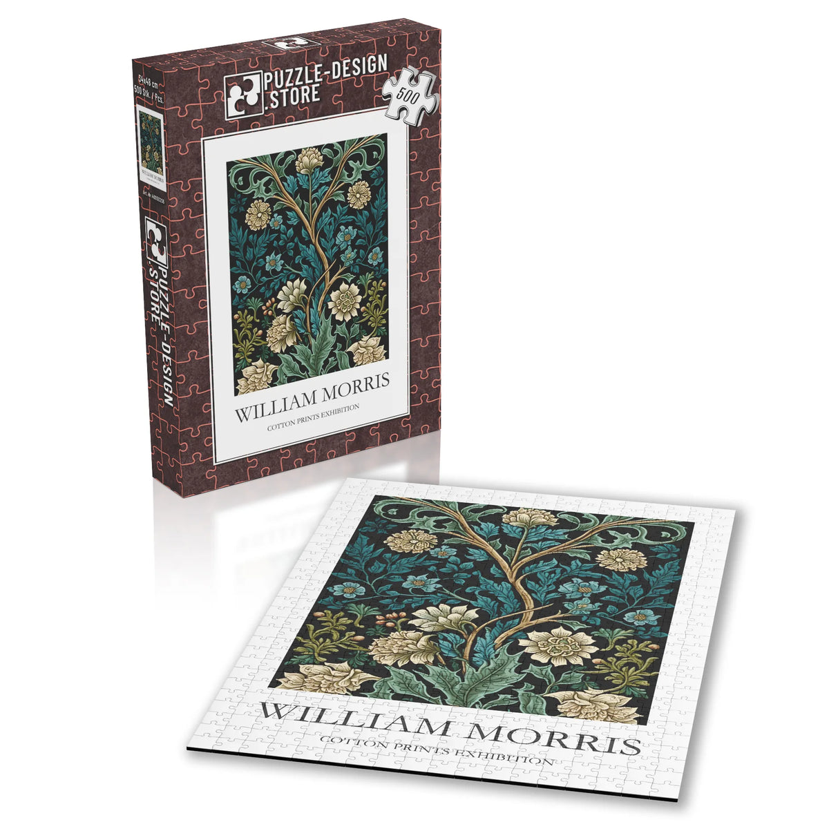 William Morris - Blütenzweige in Türkis und Creme – 500 Teile – Ansicht 2