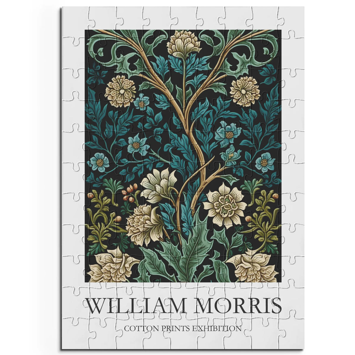 William Morris - Blütenzweige in Türkis und Creme – 100 Teile – Ansicht 1