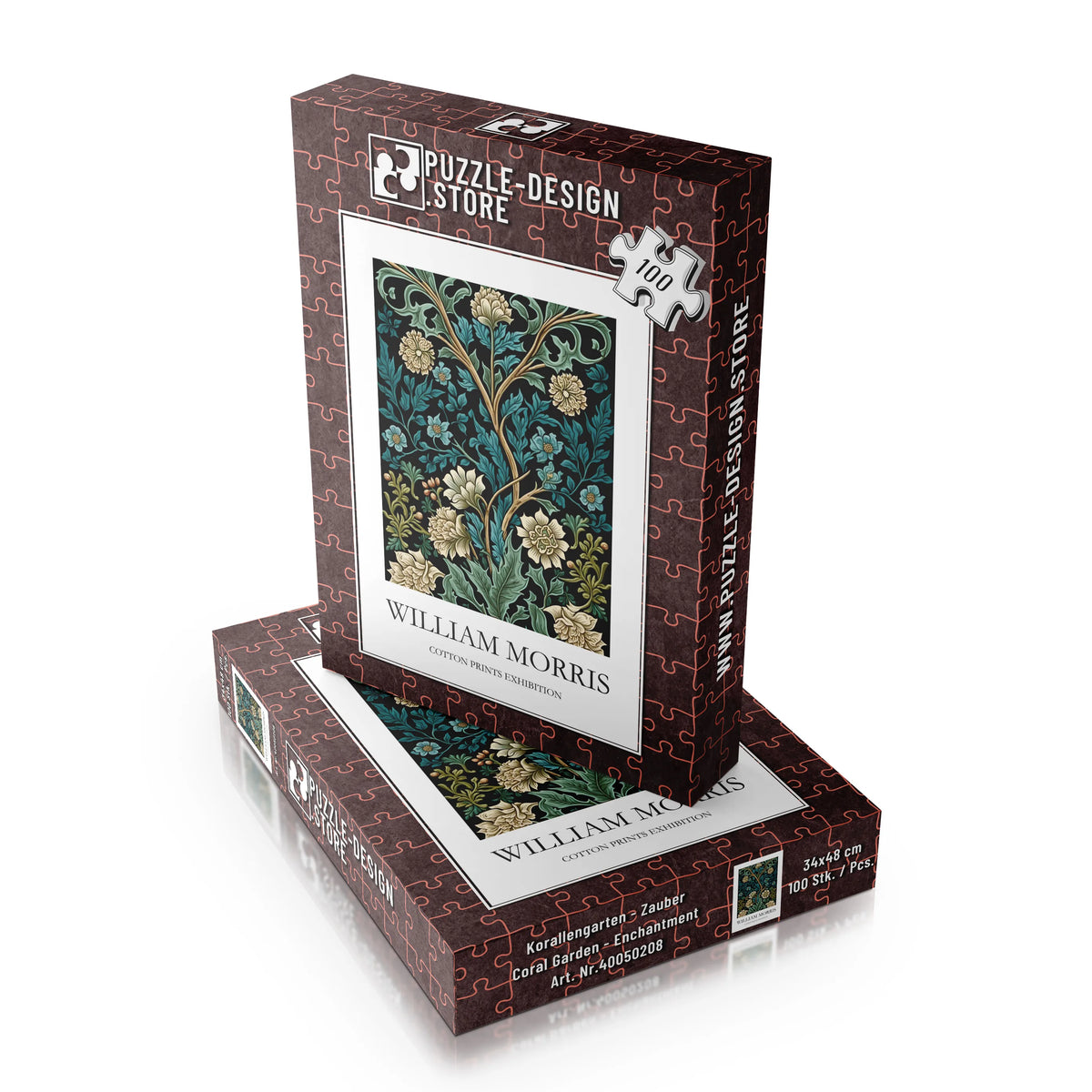 William Morris - Blütenzweige in Türkis und Creme – 100 Teile – Ansicht 4