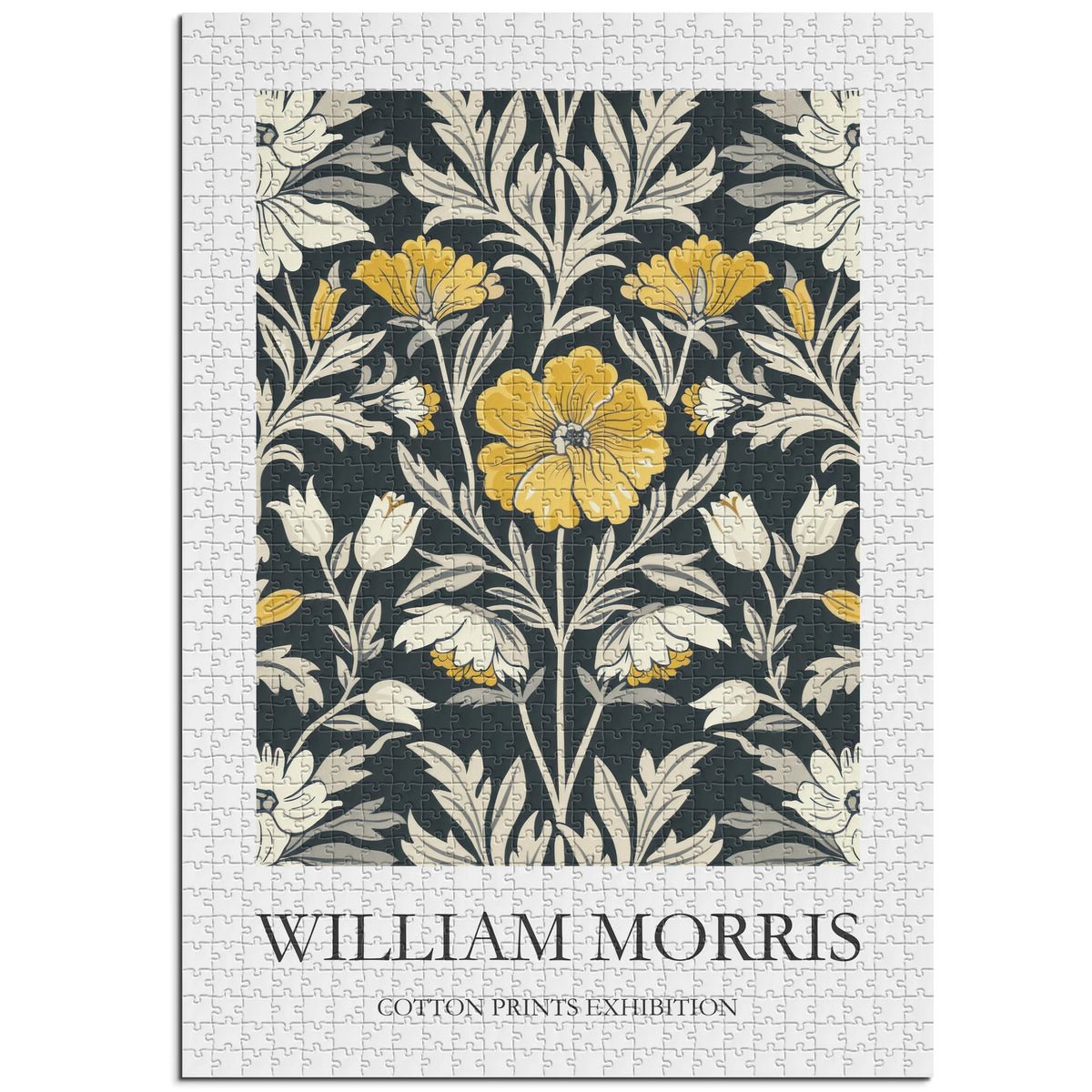 William Morris - Gelbe Blüten auf dunklem Grund – 1000 Teile – Ansicht 1