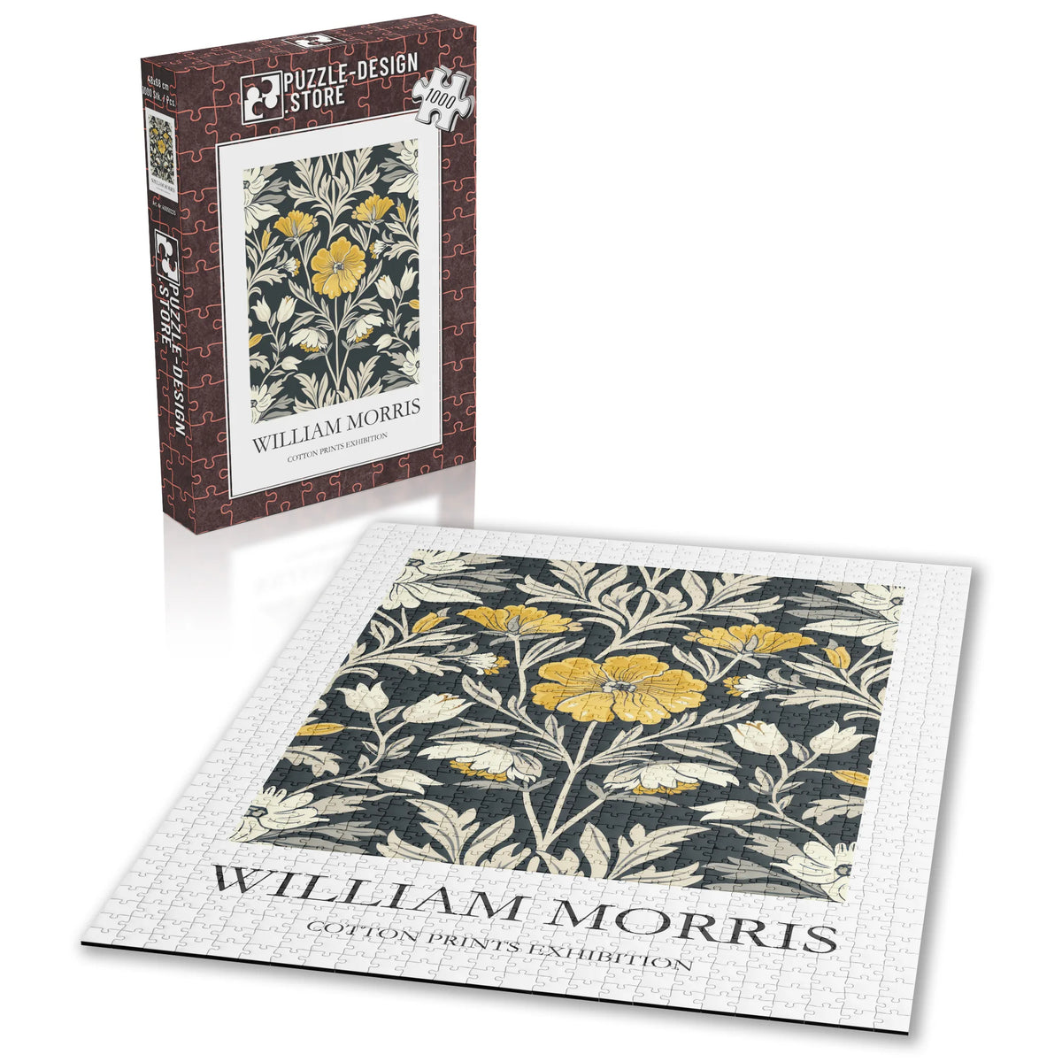 William Morris - Gelbe Blüten auf dunklem Grund – 1000 Teile – Ansicht 2