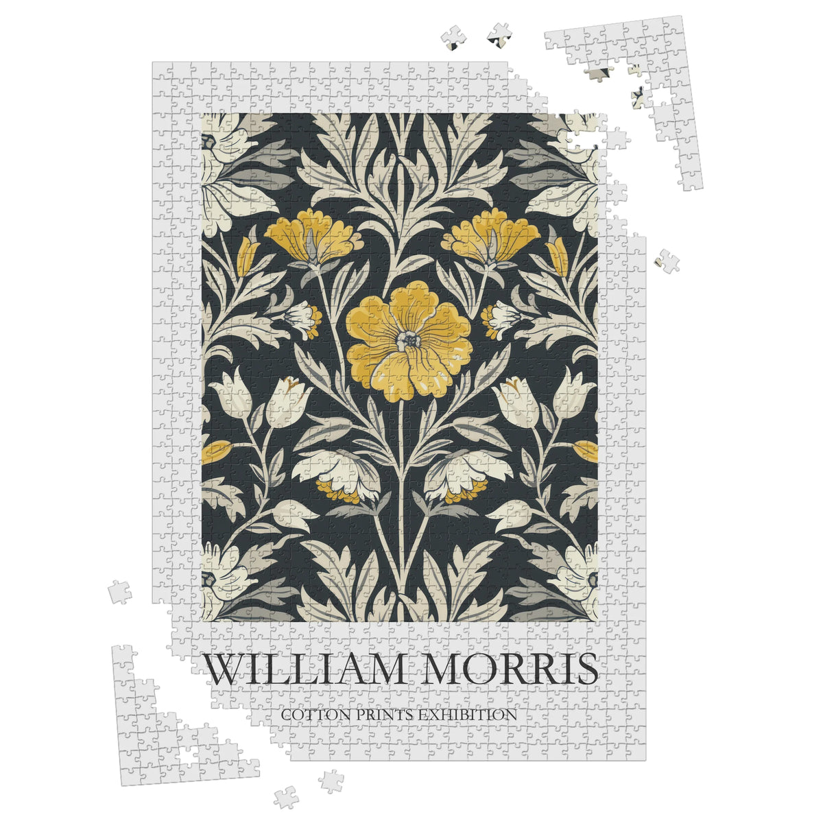 William Morris - Gelbe Blüten auf dunklem Grund – 1000 Teile – Ansicht 3