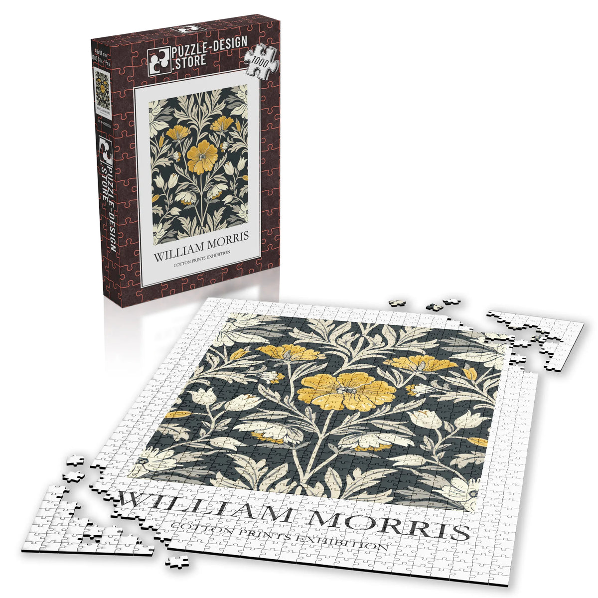 William Morris - Gelbe Blüten auf dunklem Grund – 1000 Teile – Ansicht 4