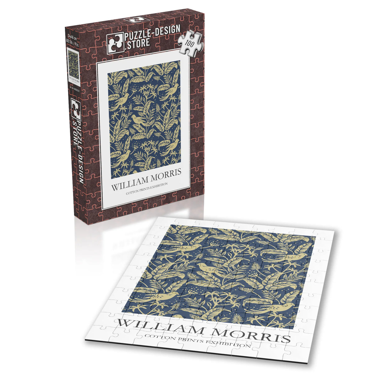 William Morris - Filigrane Zweige in Gold auf Blau – 100 Teile – Ansicht 2
