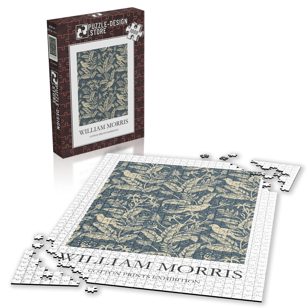 William Morris - Botanisches Muster in Beige auf Blau – 1000 Teile – Ansicht 4