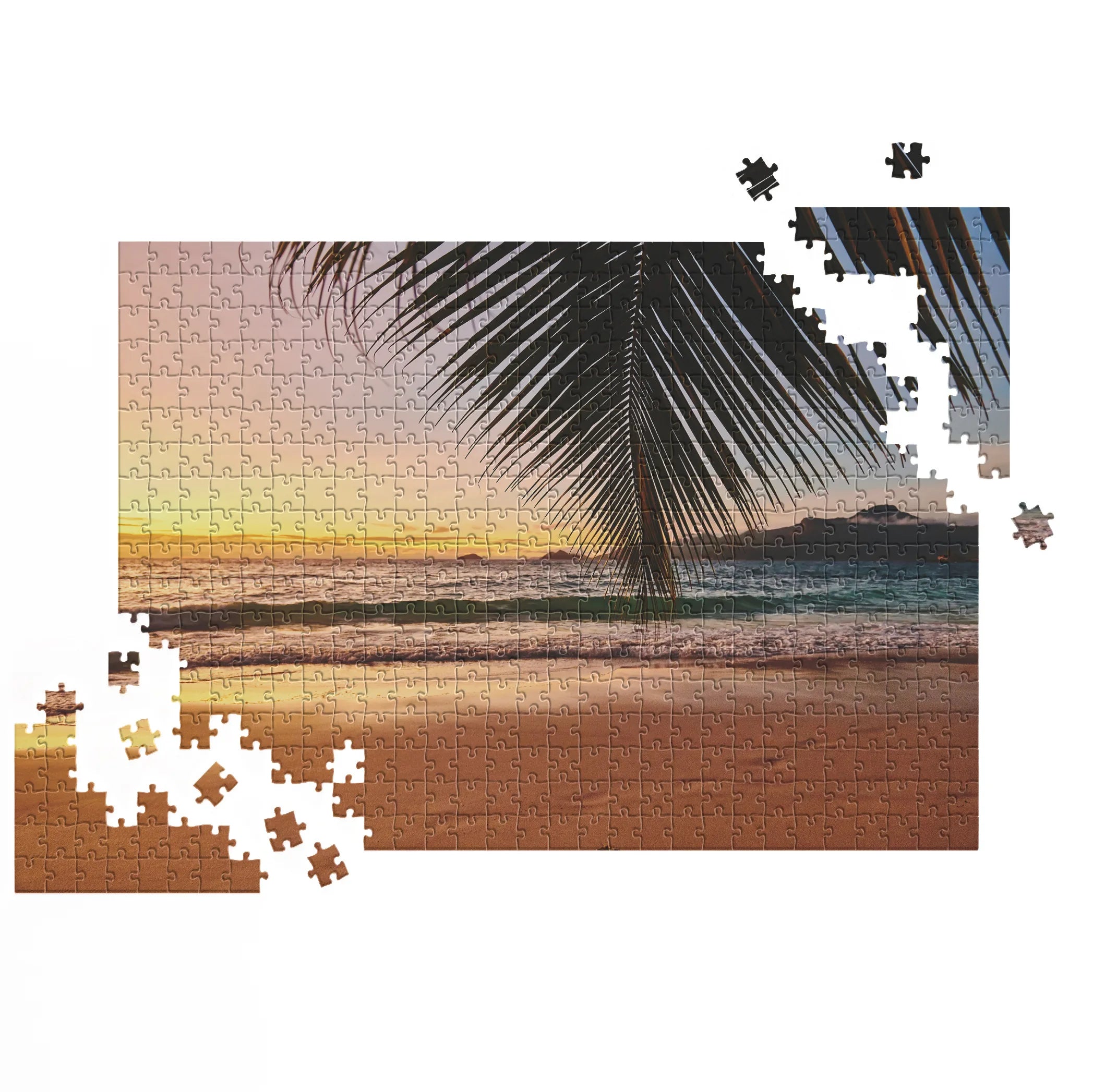 Sonnenuntergang unter Palmen