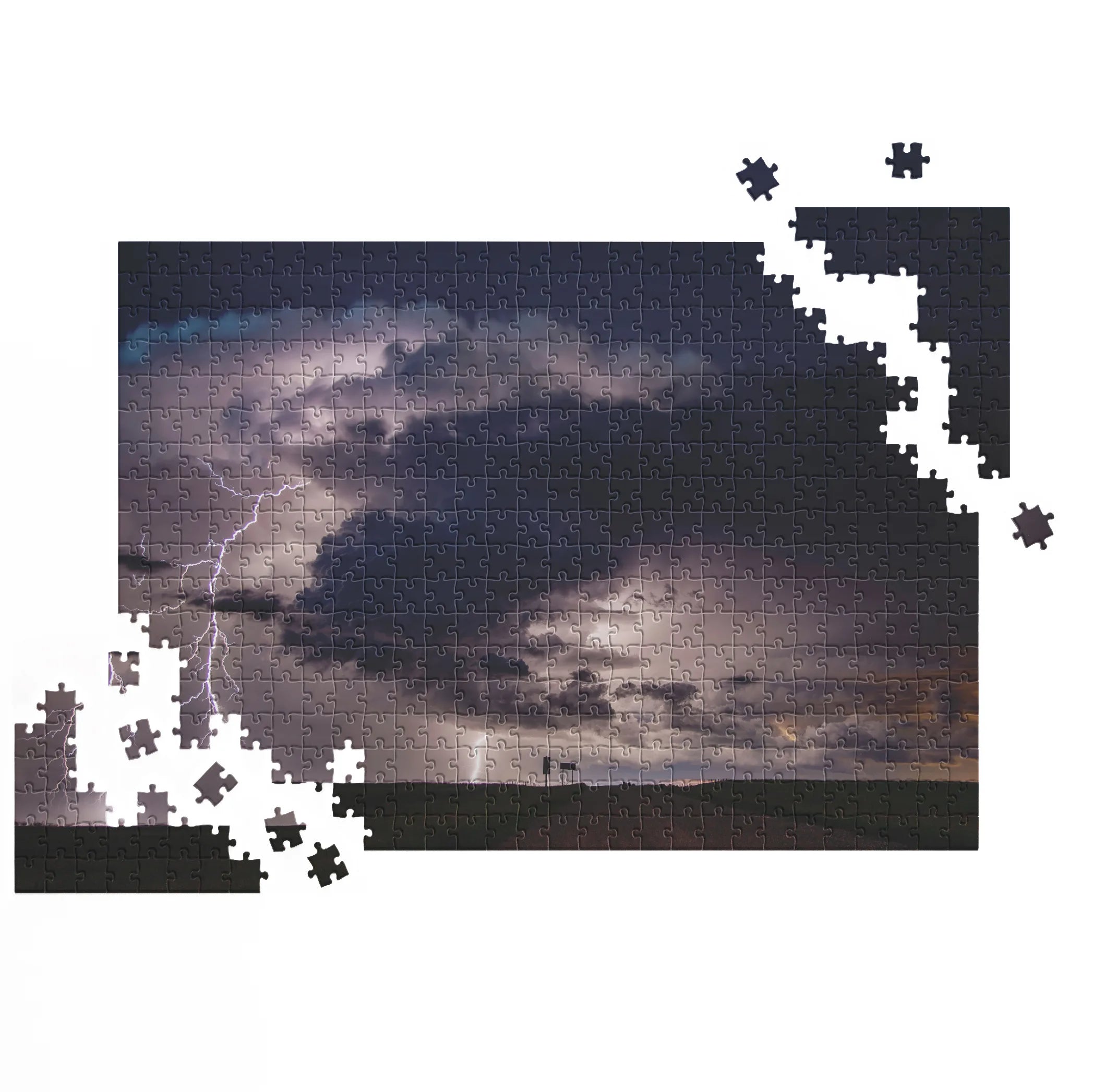 Blitzgewitter über Landschaft