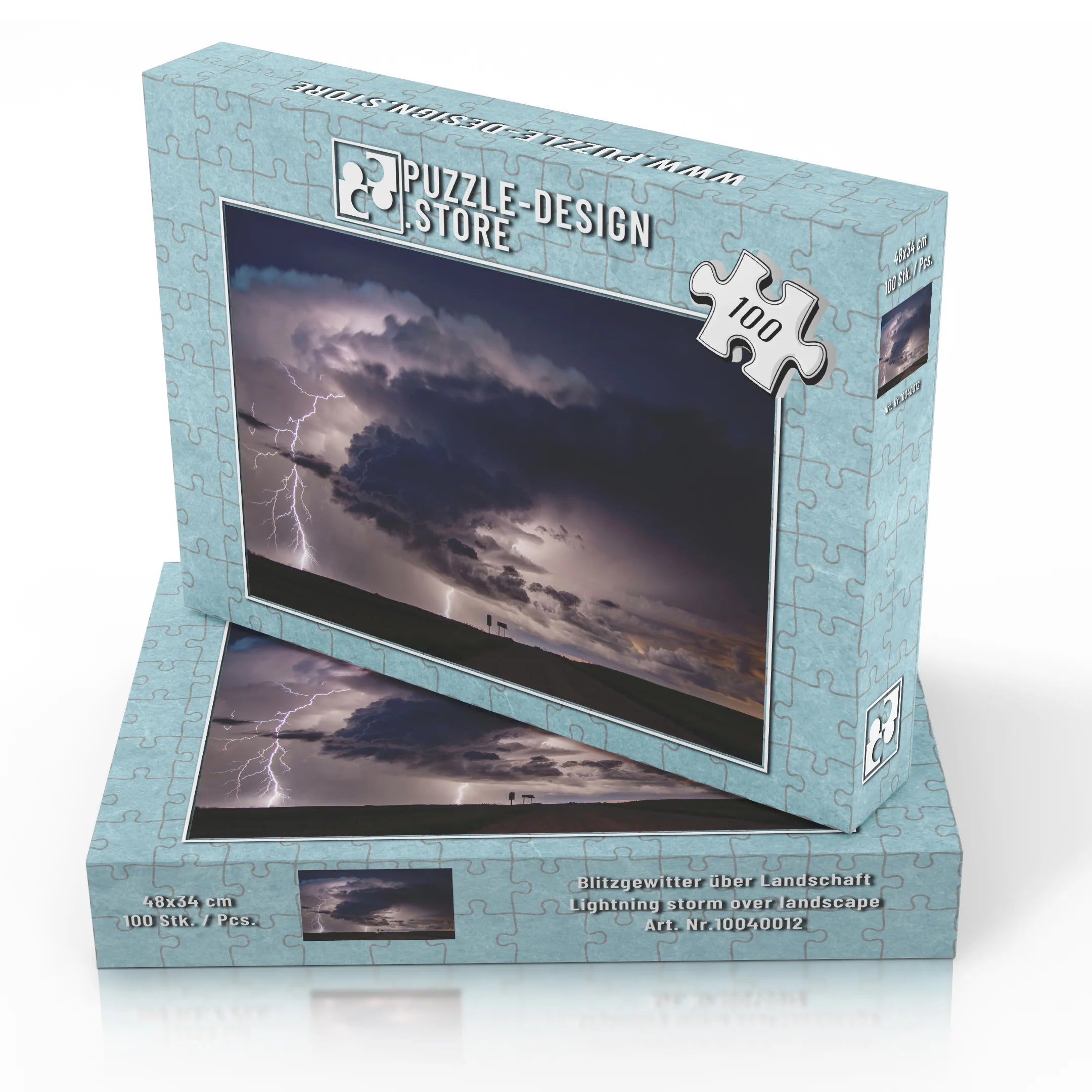 Blitzgewitter über Landschaft