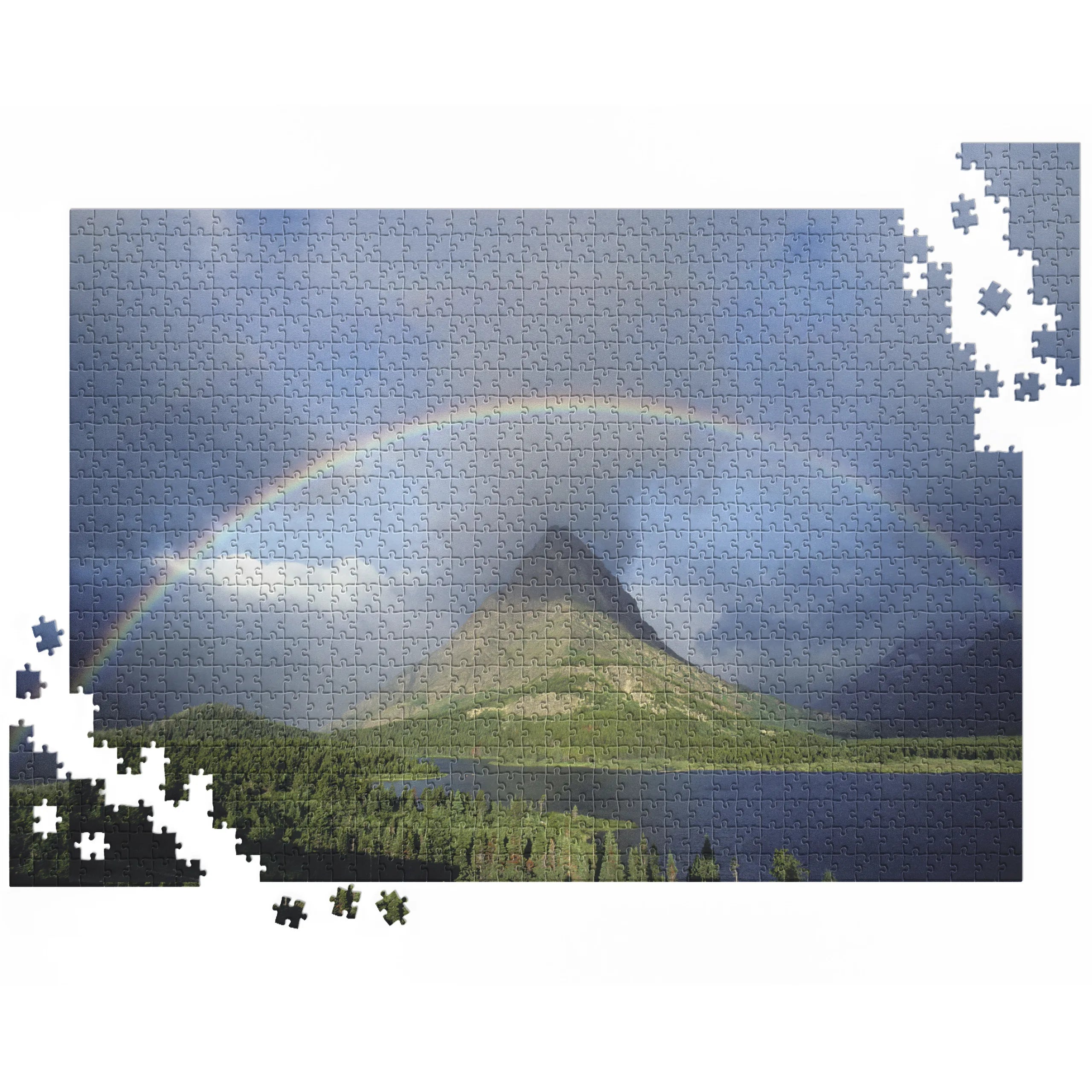 Regenbogen über Berg