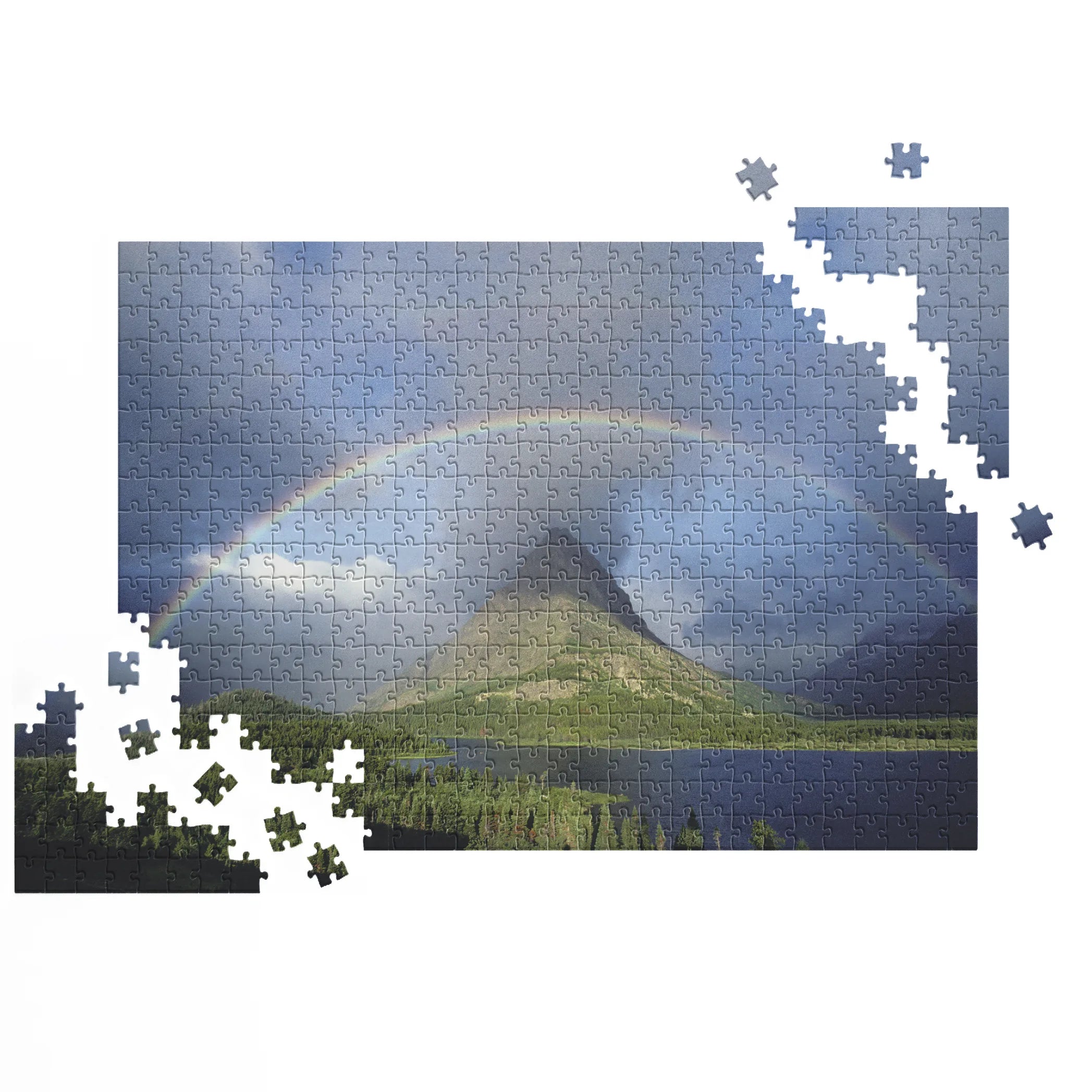 Regenbogen über Berg