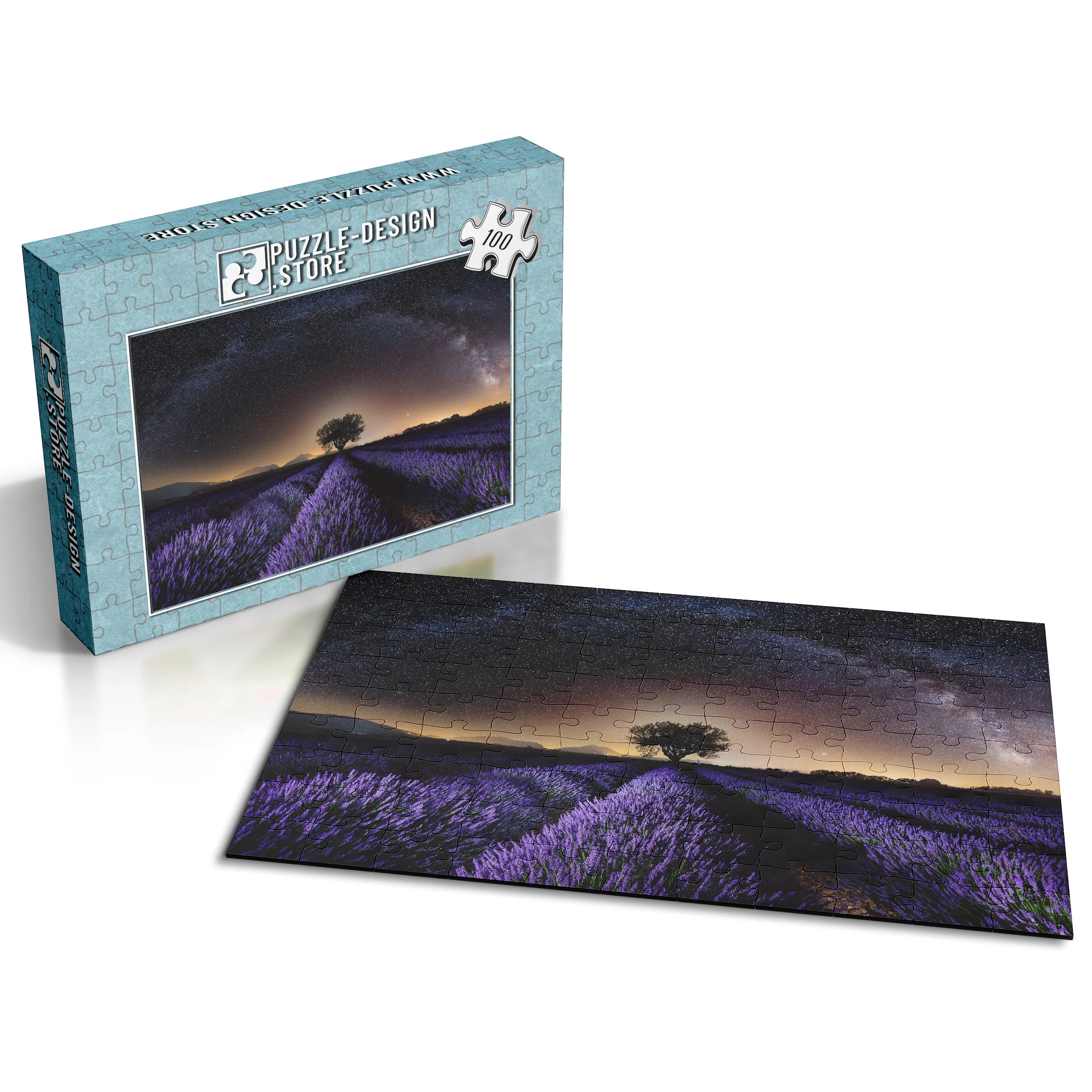 Champ de lavande la nuit