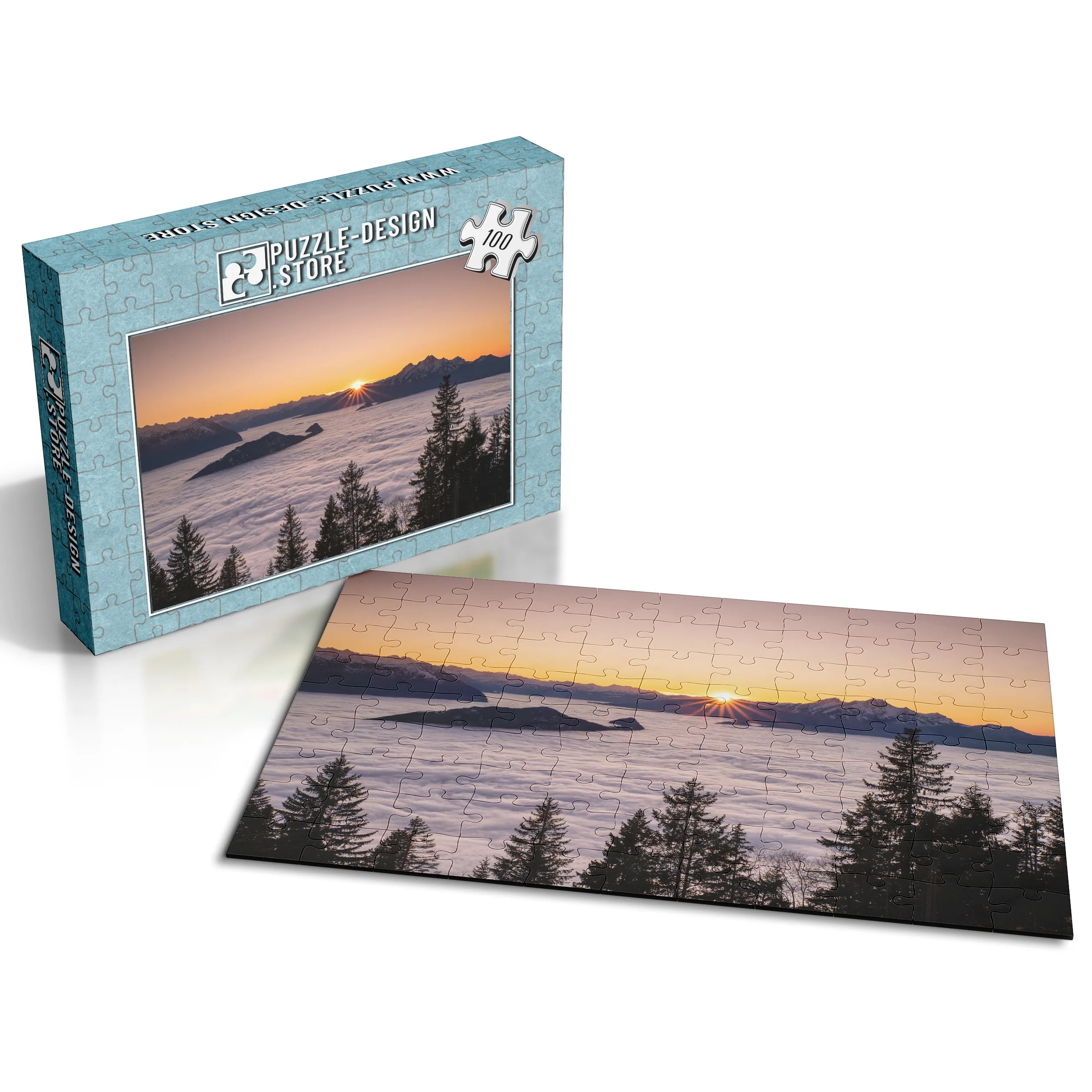 Lever de soleil sur la mer alpine