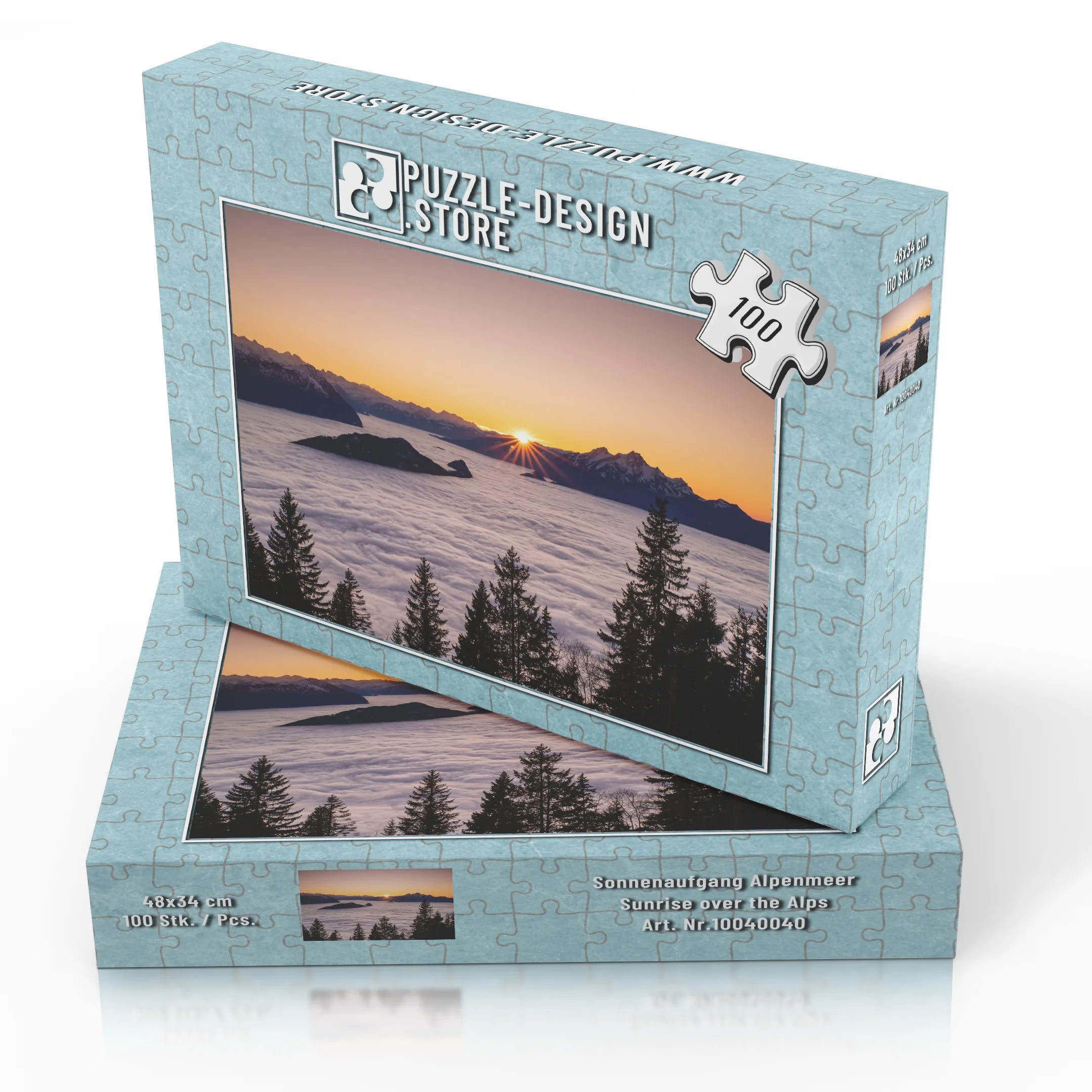 Lever de soleil sur la mer alpine